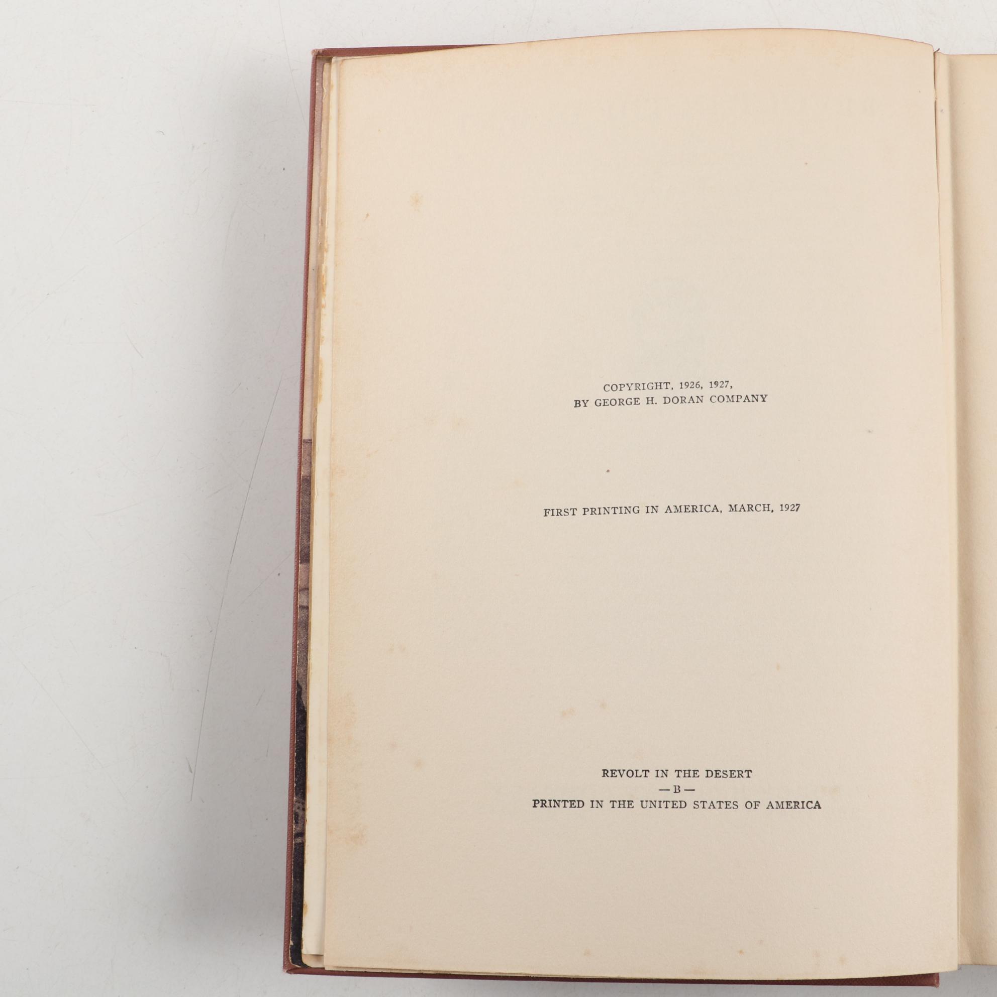 First American Edition "Revolt in the Desert" and More by T. E. Lawrence