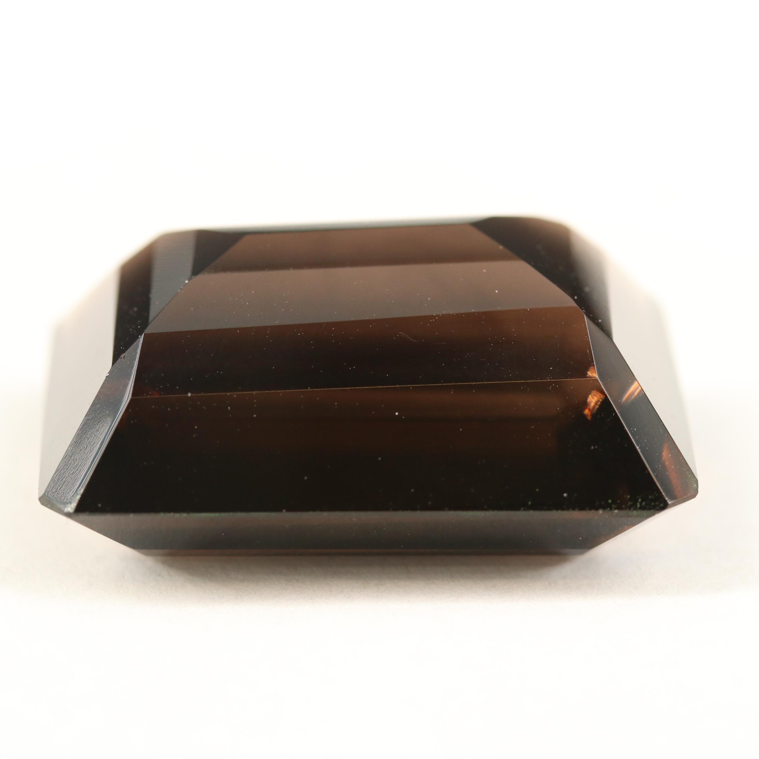 Loose 59.26 CT Rectangular Faceted Smoky Quartz