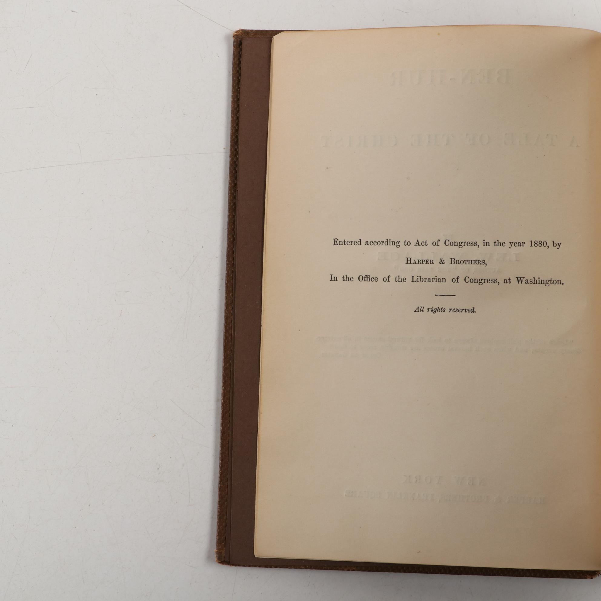 "Ben-Hur: A Tale of the Christ" by Lew Wallace, Late 19th/Early 20th Century