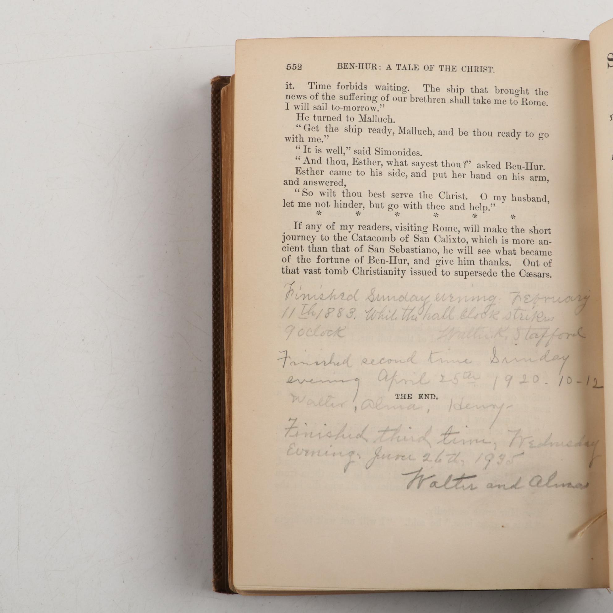 "Ben-Hur: A Tale of the Christ" by Lew Wallace, Late 19th/Early 20th Century