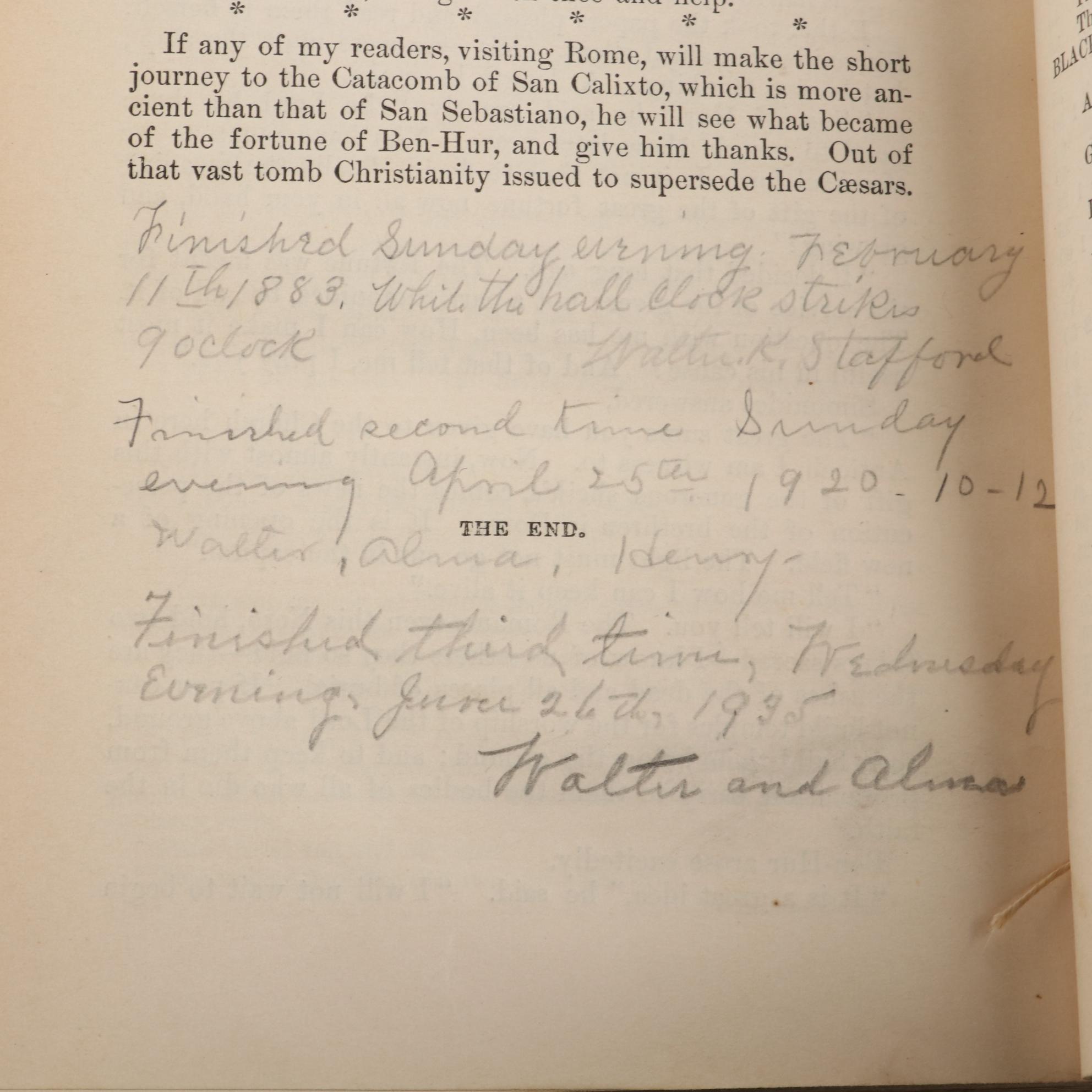 "Ben-Hur: A Tale of the Christ" by Lew Wallace, Late 19th/Early 20th Century