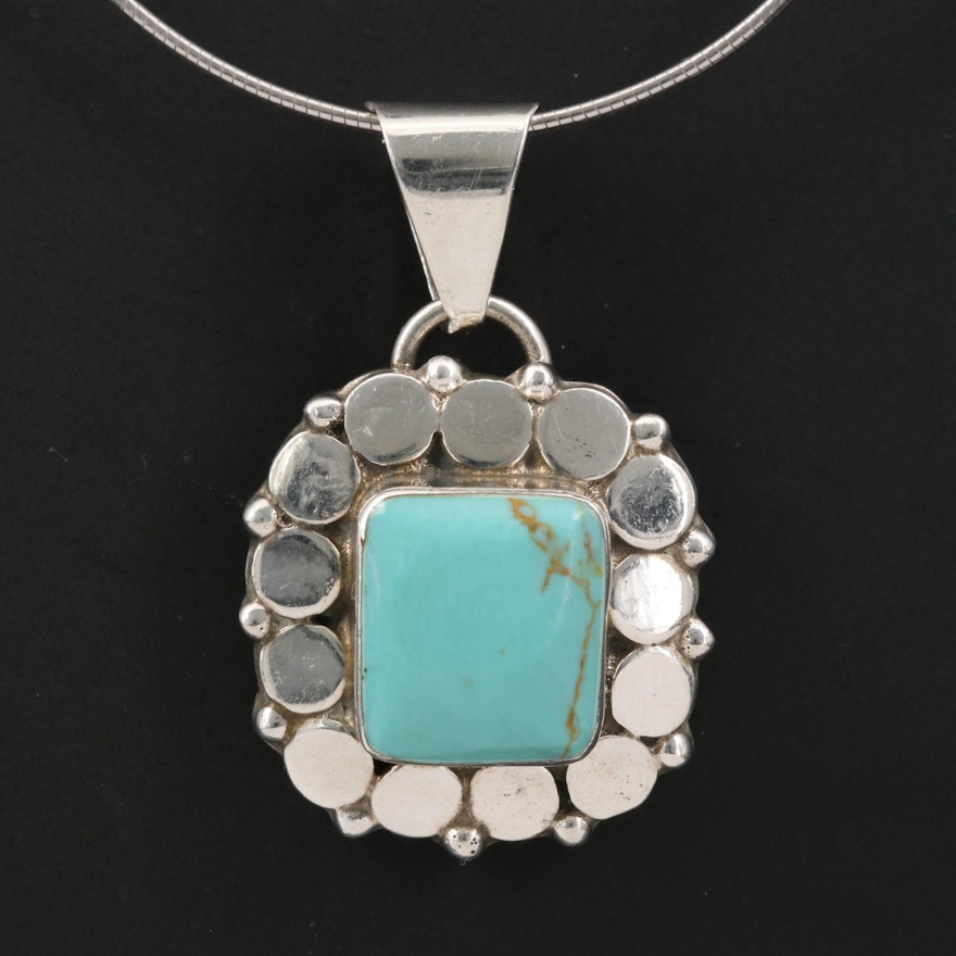 Mexican Sterling Silver Turquoise Necklace