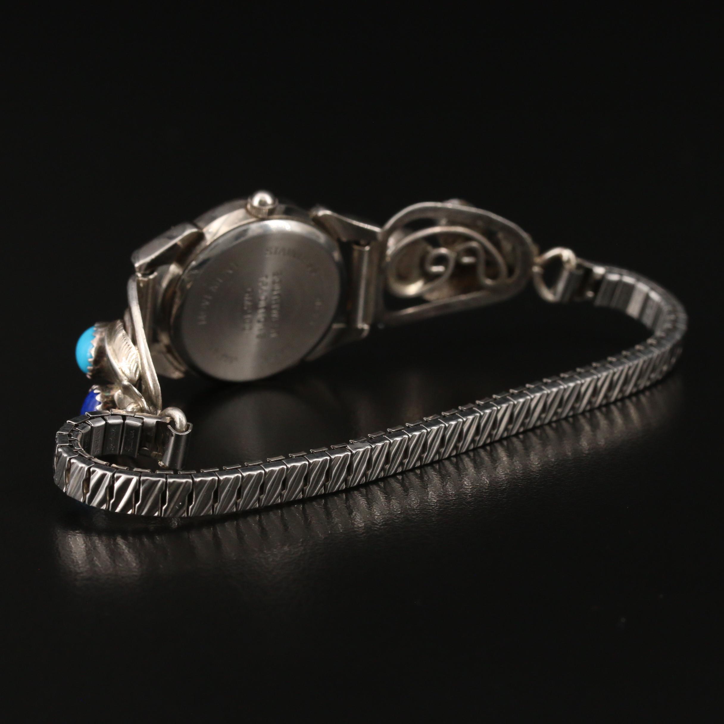 Darwin DeCamp Winnebago Tribe Turquoise and Lapis Lazuli Watch