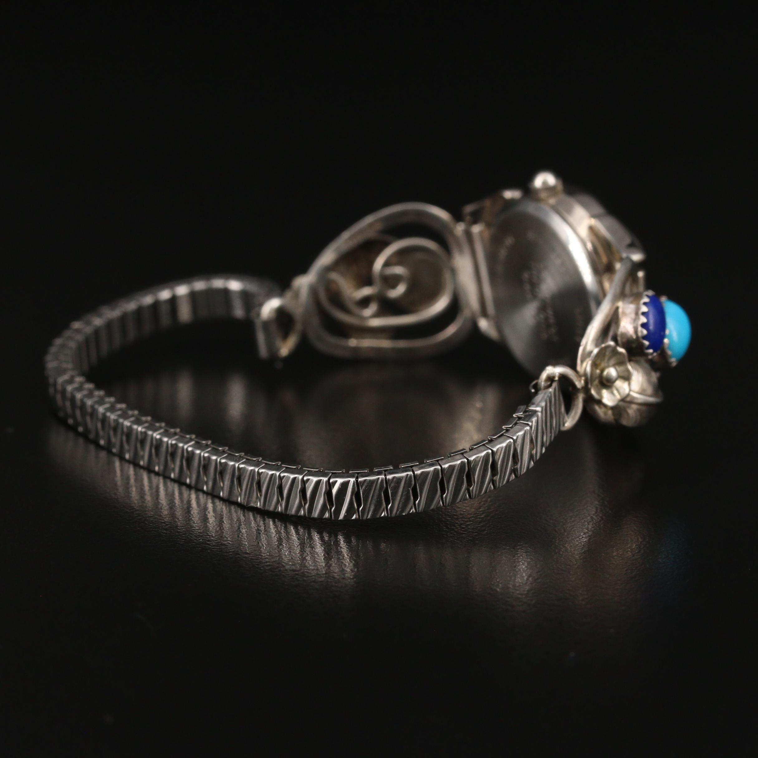 Darwin DeCamp Winnebago Tribe Turquoise and Lapis Lazuli Watch