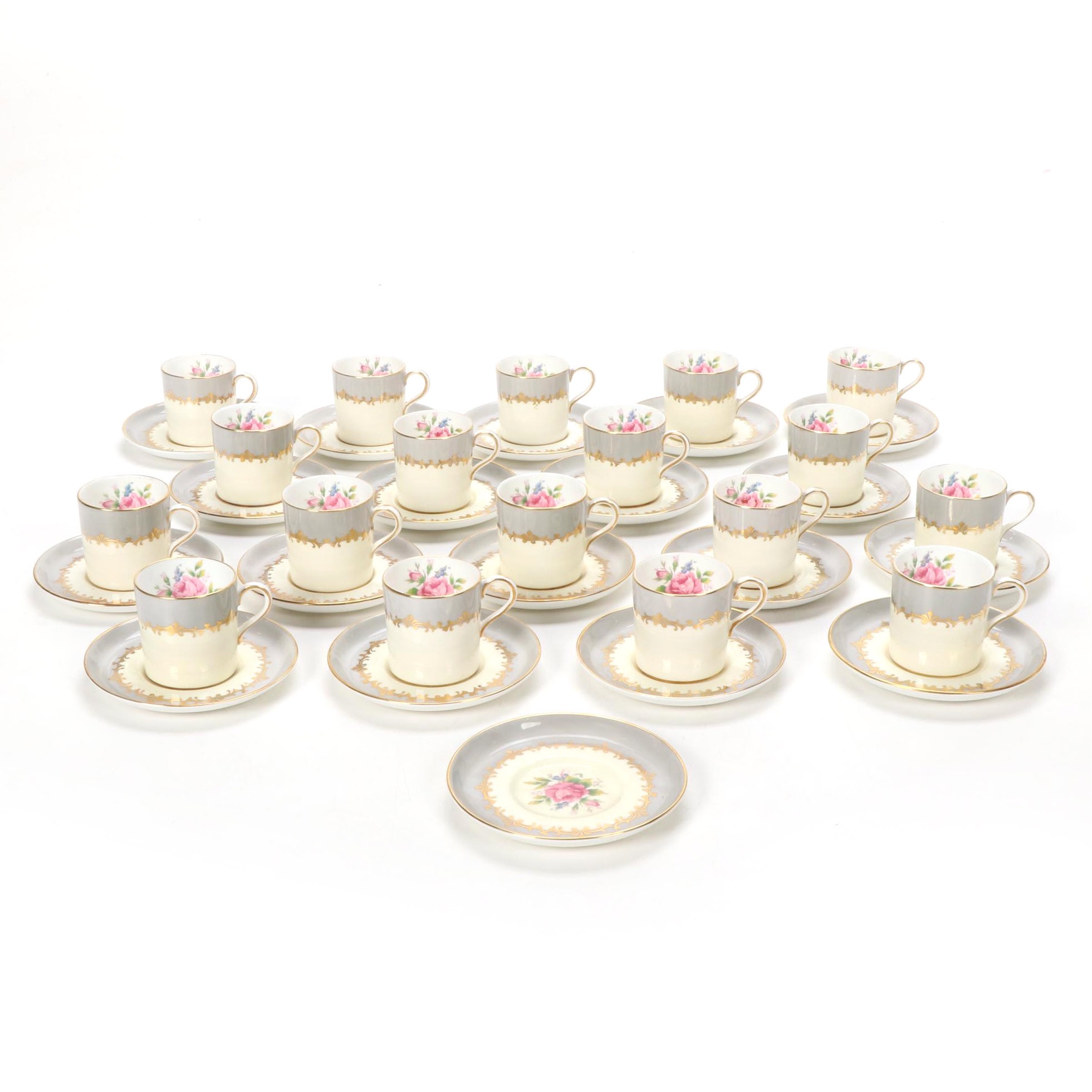 Aynsley "Lancaster" Bone China Coffee Cups and Saucers, 1939–1960