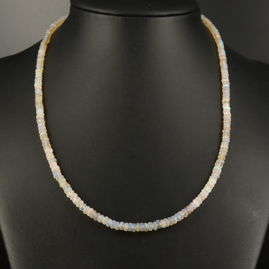 Opal Beaded Necklace with 10K Clasp