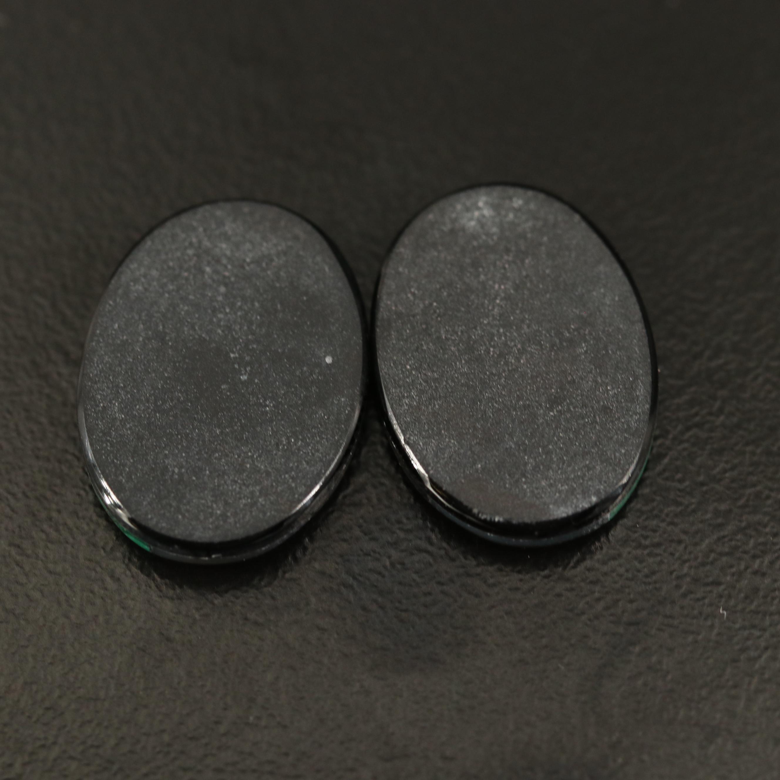 Loose Inlay Black Onyx, Mother of Pearl and Malachite Feminine Cameos