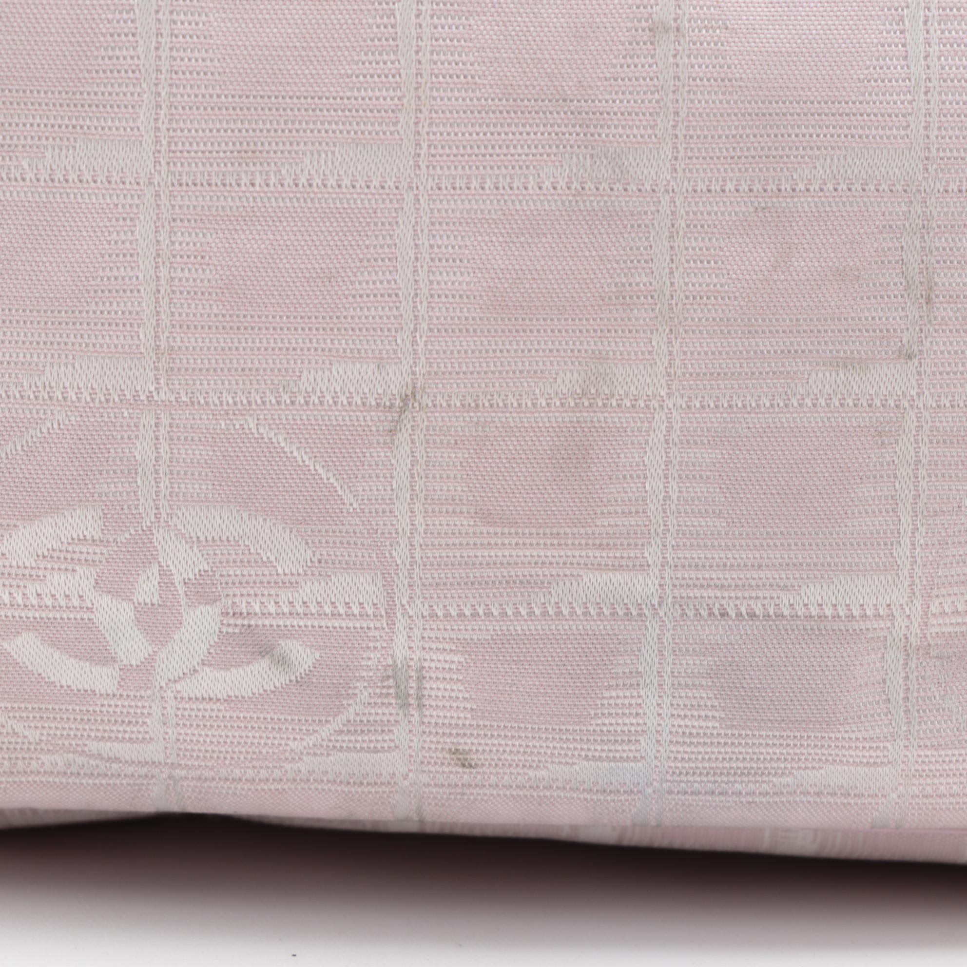 Chanel Traveline Tote Bag in Pink CC Nylon Jacquard and Leather