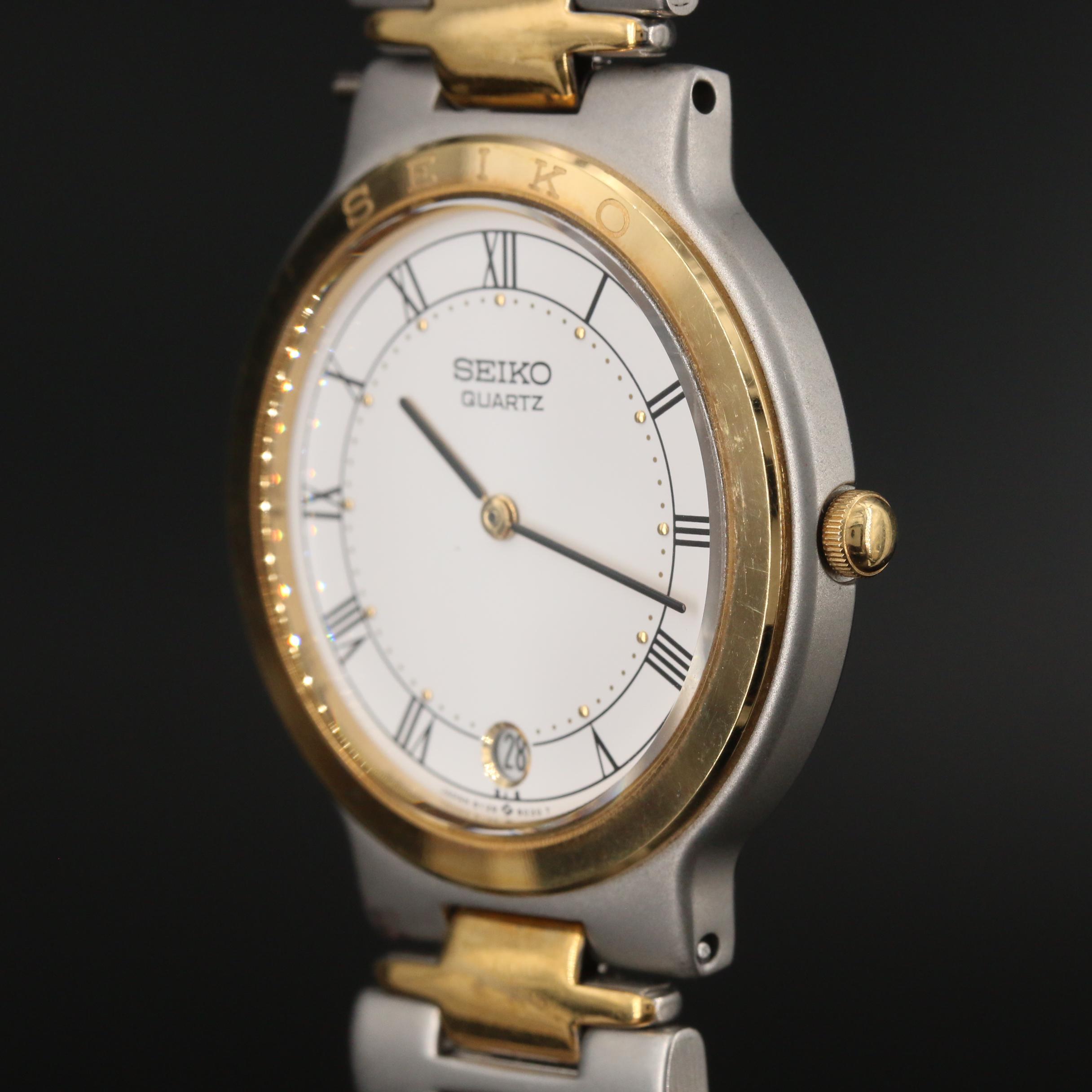 Seiko Two-Tone Quartz Watch with Date Window