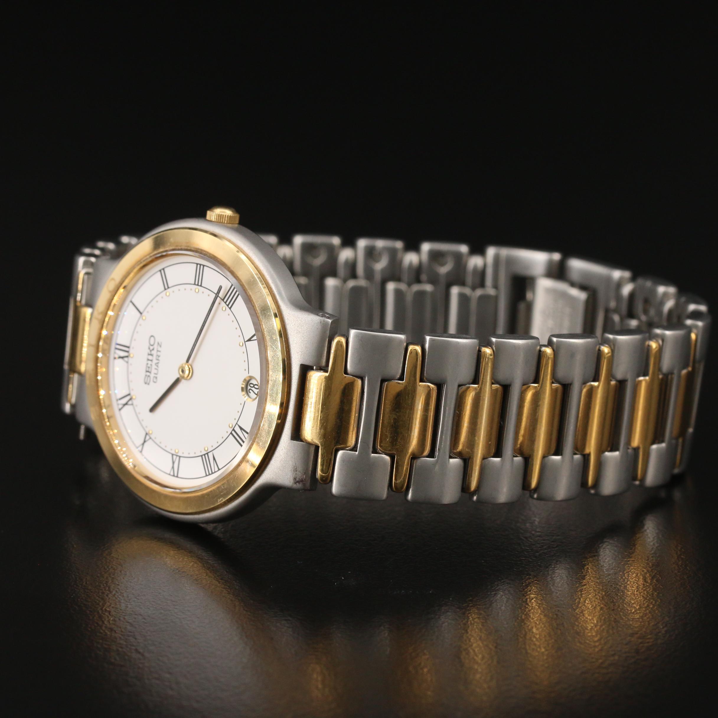 Seiko Two-Tone Quartz Watch with Date Window