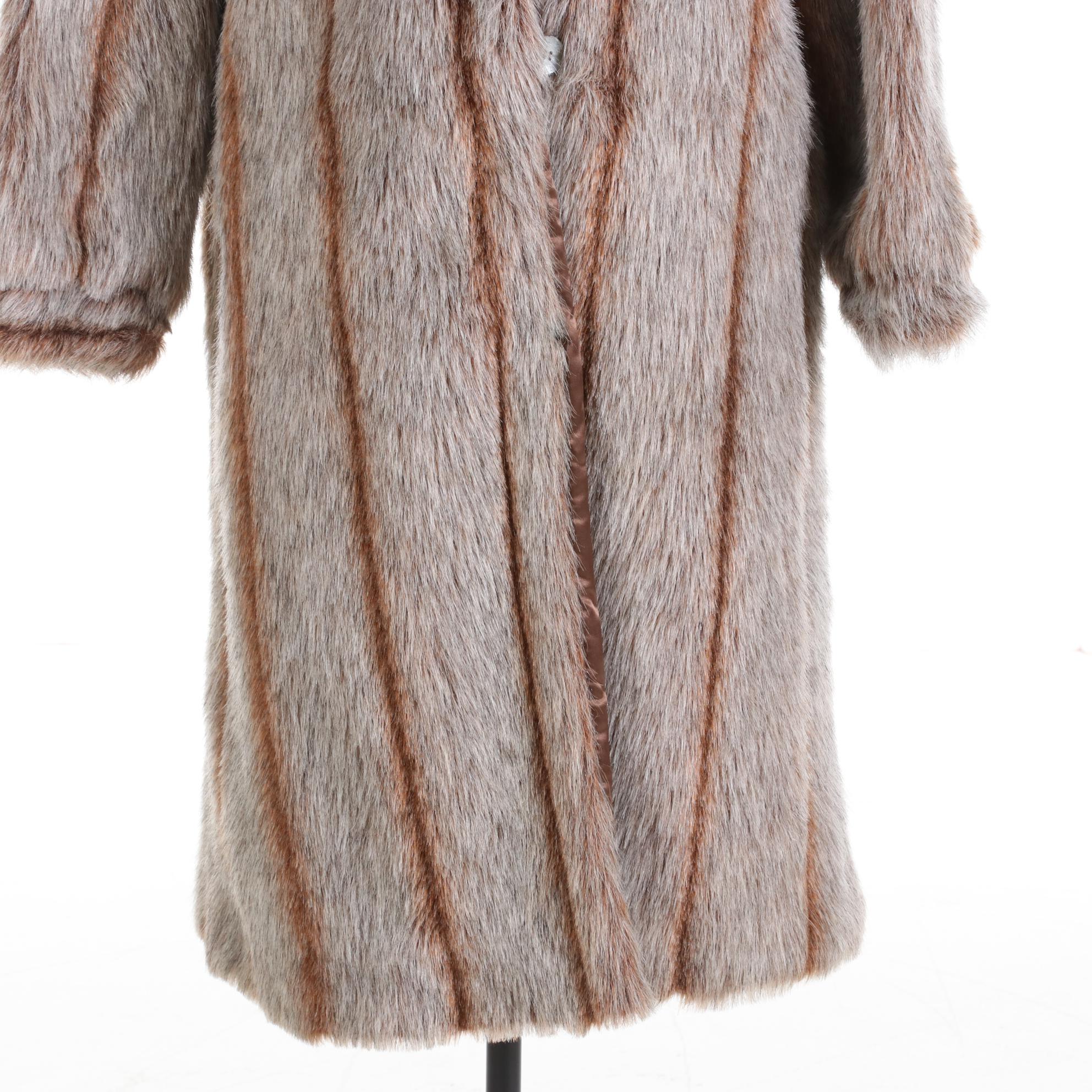 G. Caserotti Originals Faux Fox Fur Coat with Banded Cuffs