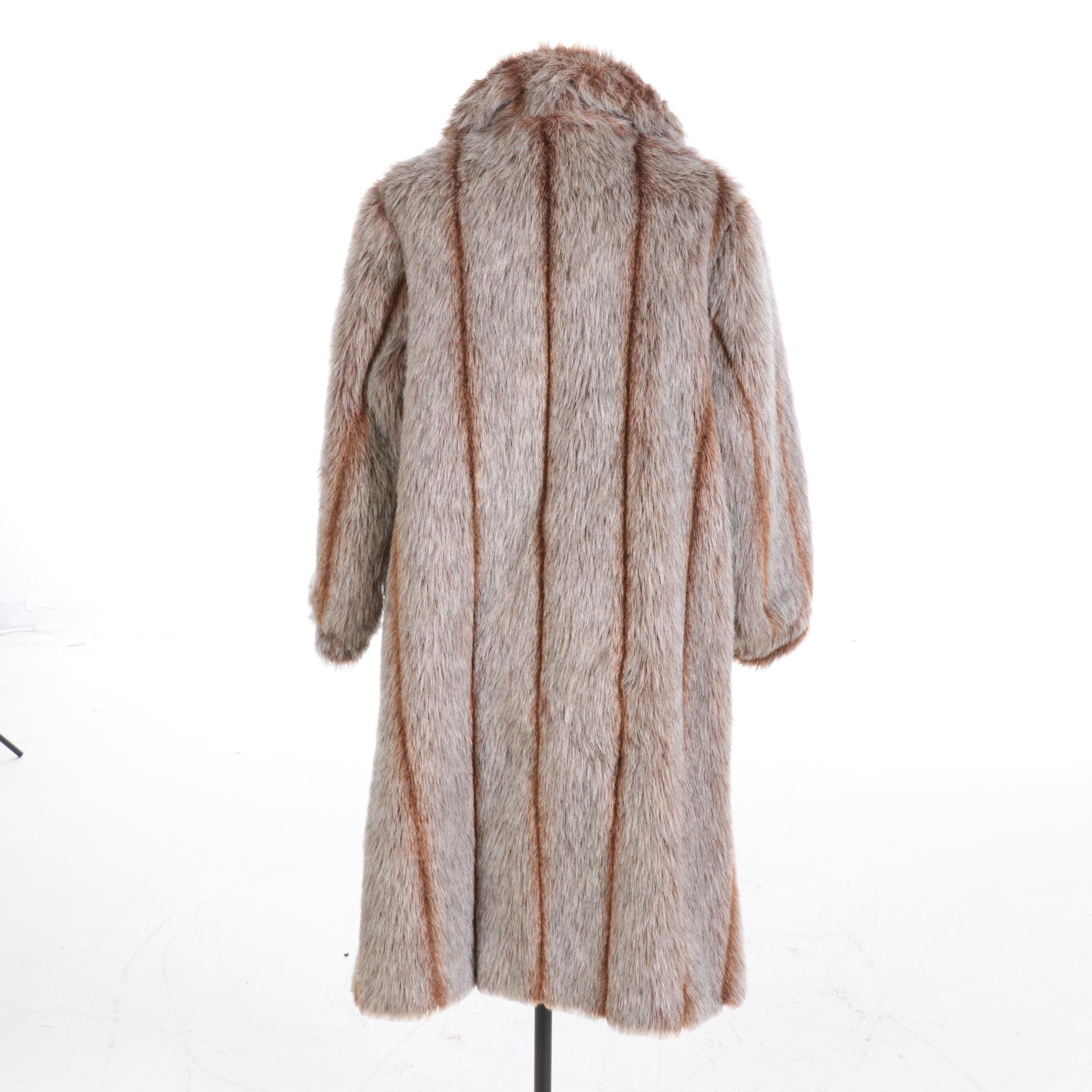 G. Caserotti Originals Faux Fox Fur Coat with Banded Cuffs