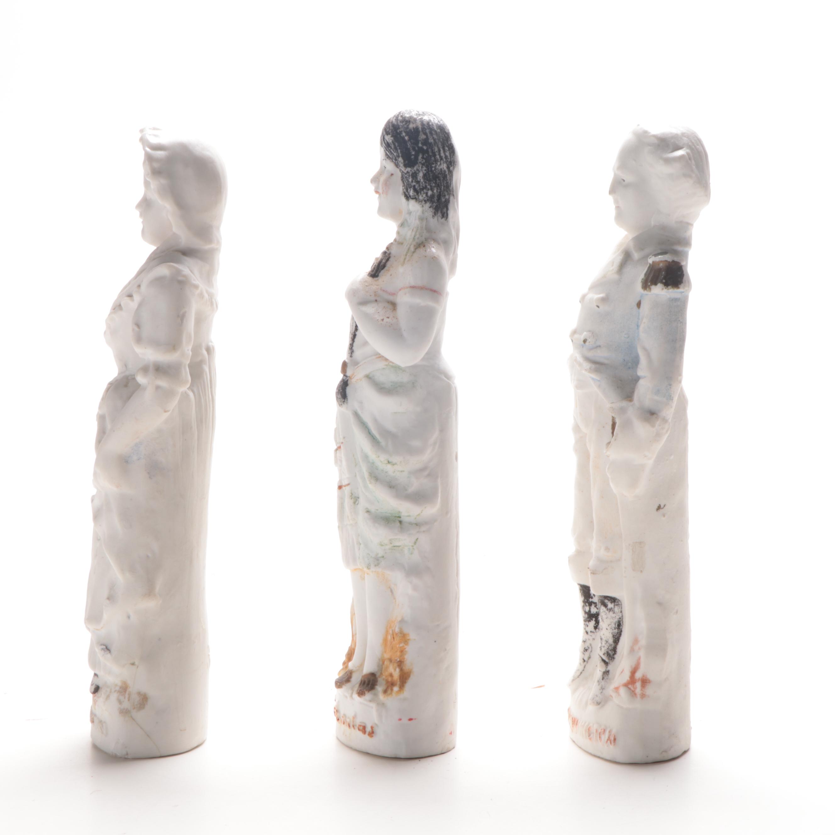 German Bisque Figurines Including a Matching George and Martha Washinton