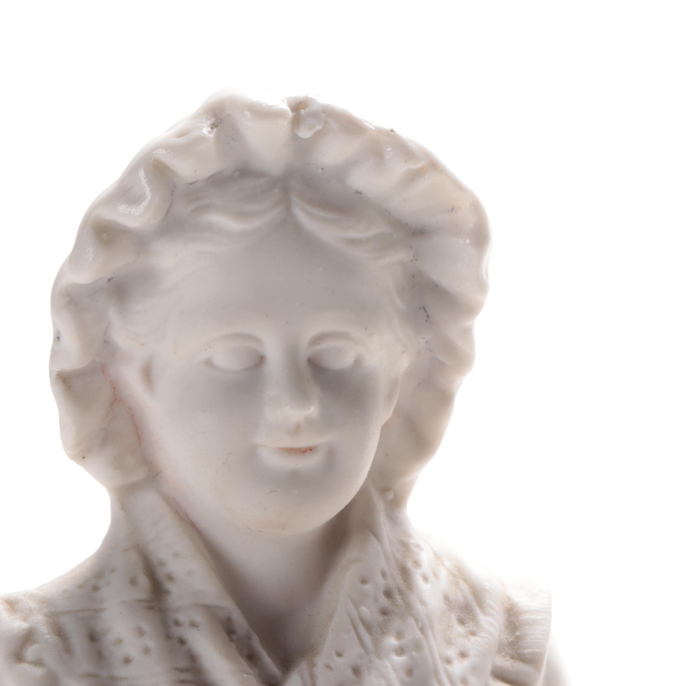 German Bisque Figurines Including a Matching George and Martha Washinton