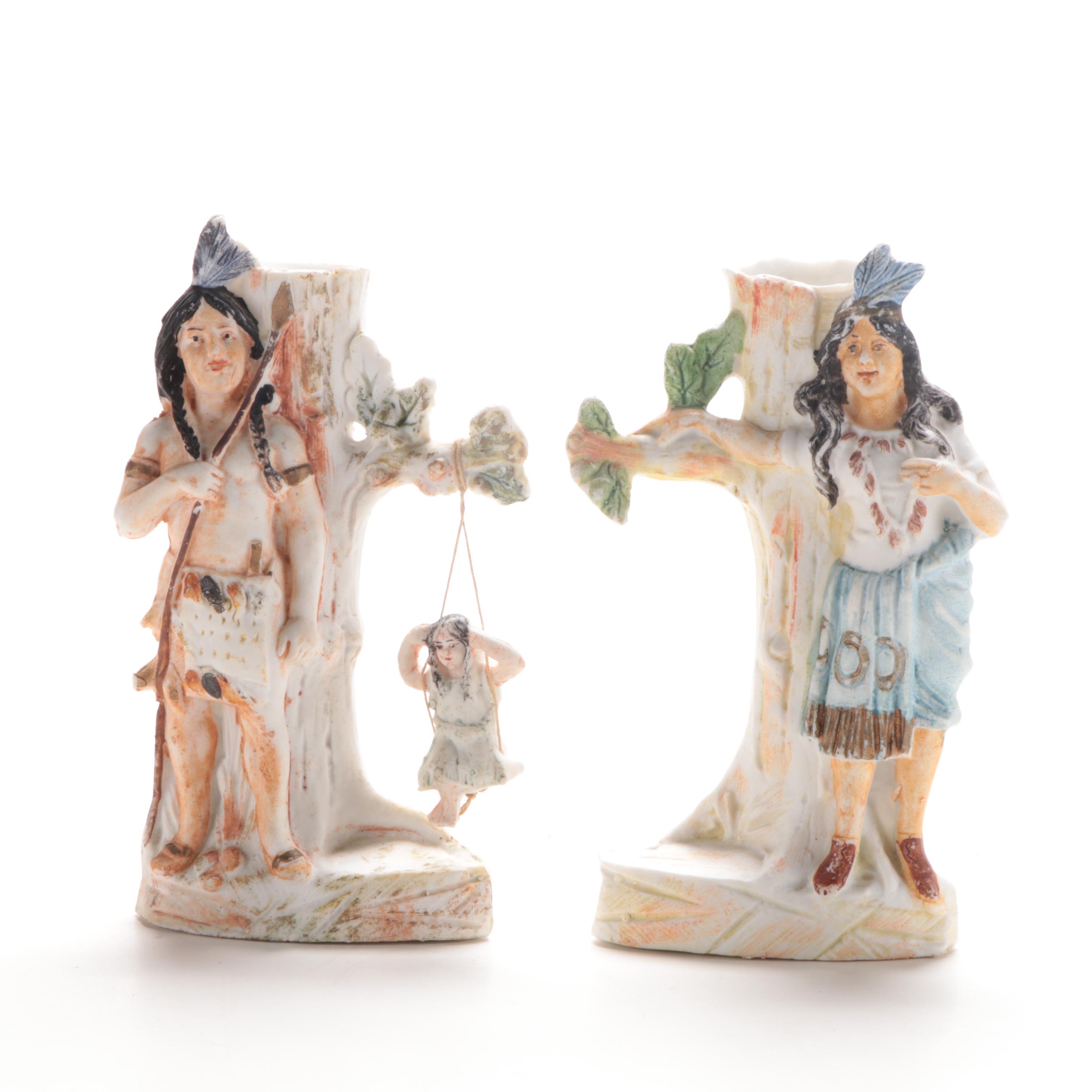German Bisque Figurines Including a Matching George and Martha Washinton