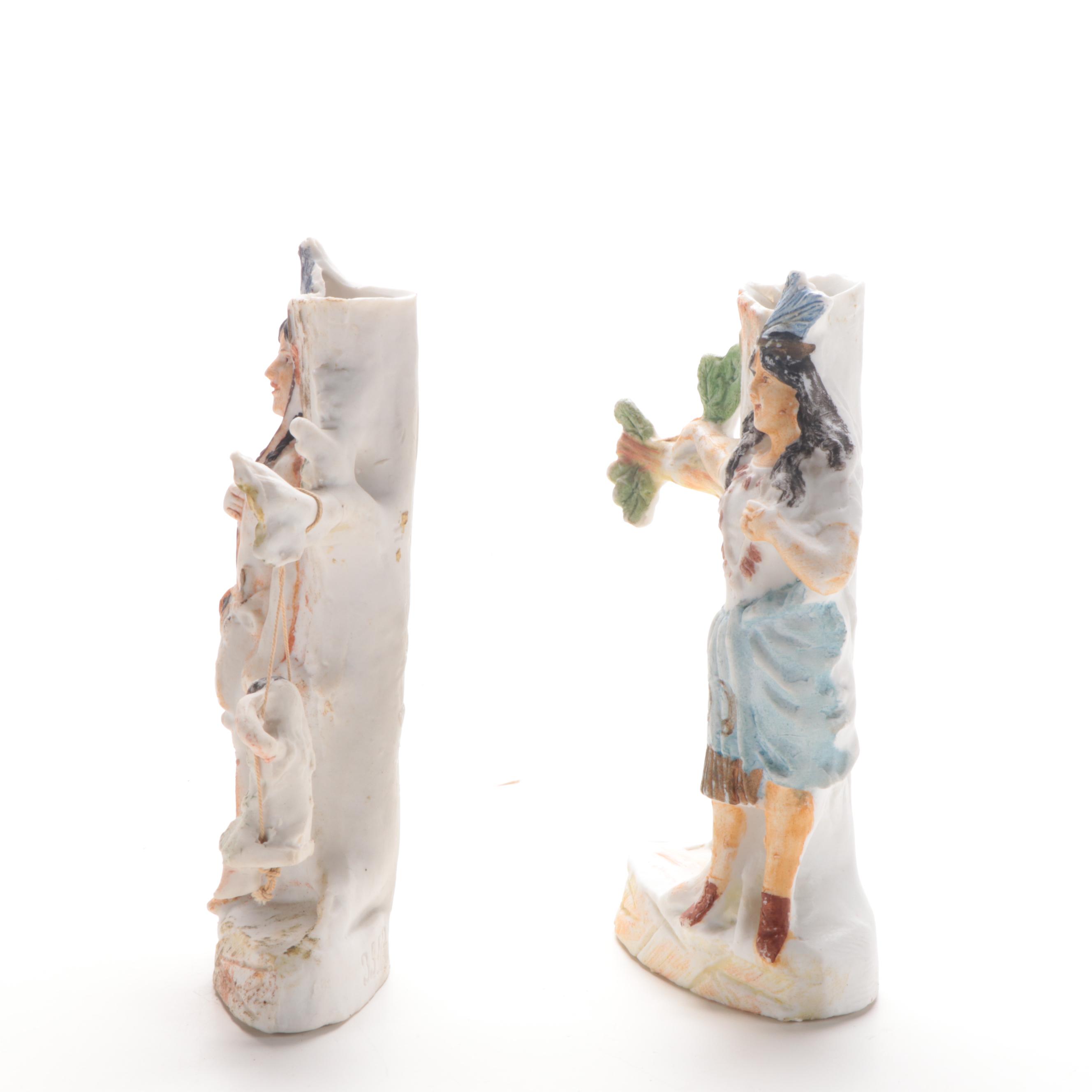 German Bisque Figurines Including a Matching George and Martha Washinton