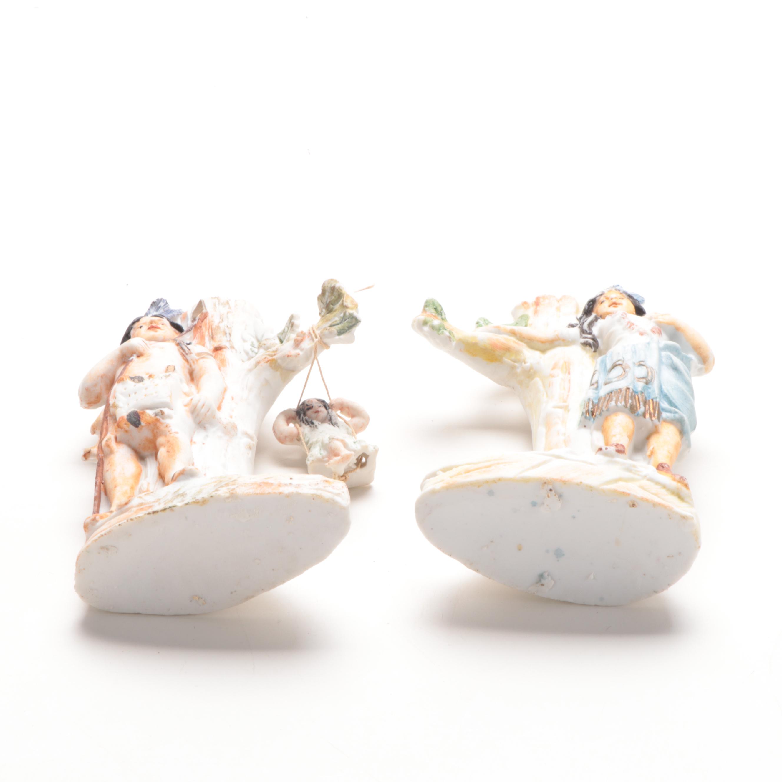 German Bisque Figurines Including a Matching George and Martha Washinton