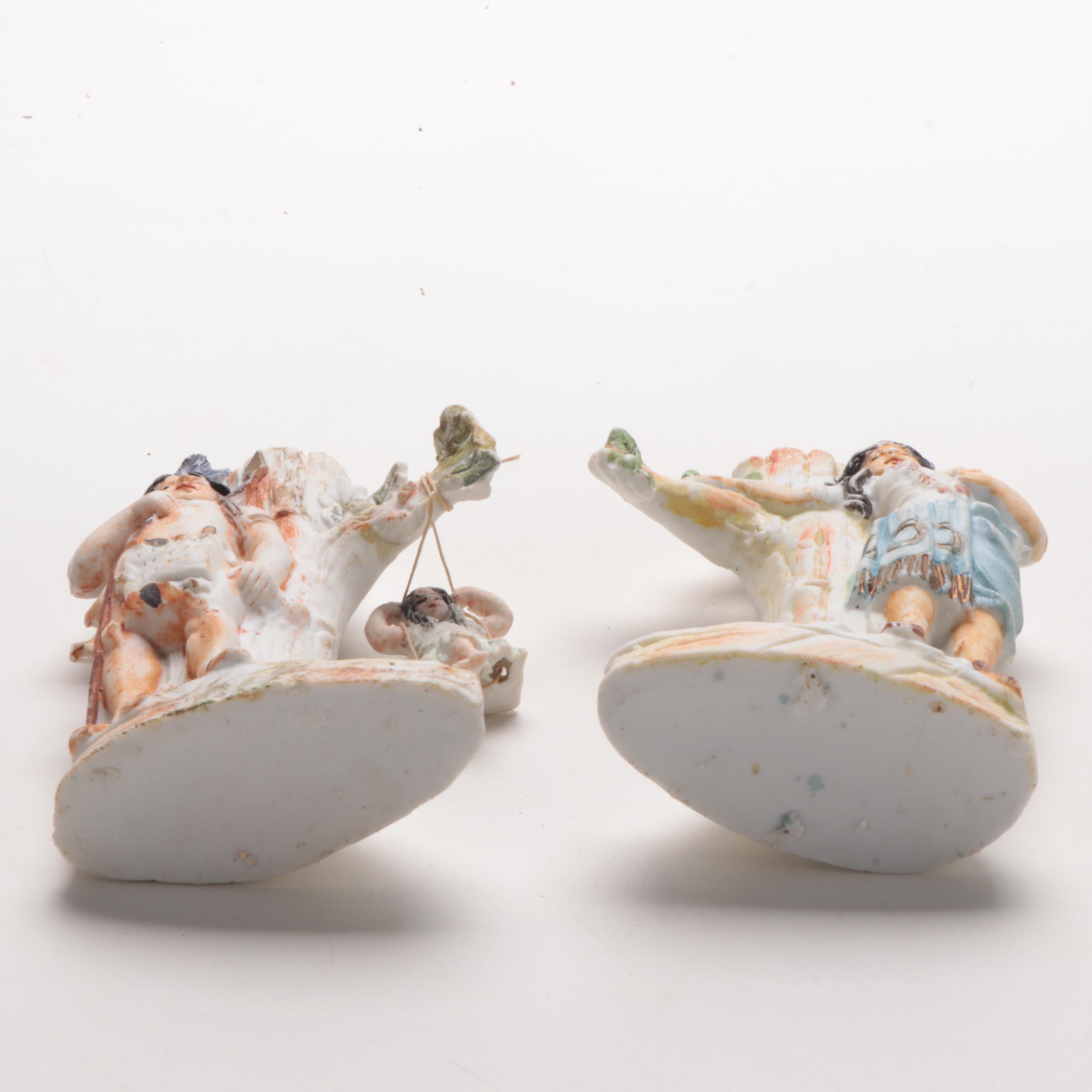 German Bisque Figurines Including a Matching George and Martha Washinton