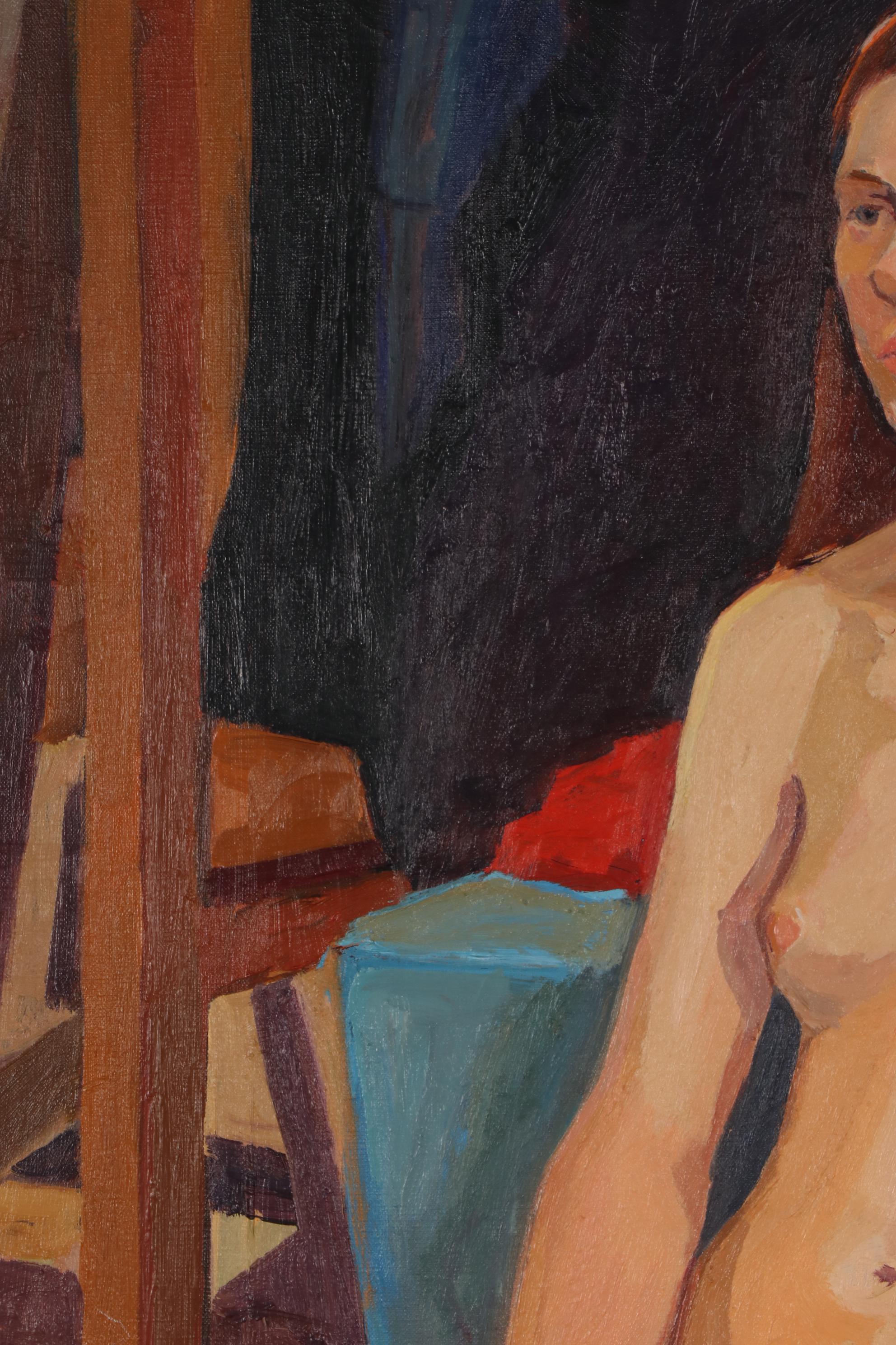 Stephen Hankin Oil Painting "Alice on the Corner of the Model Stand," 1983