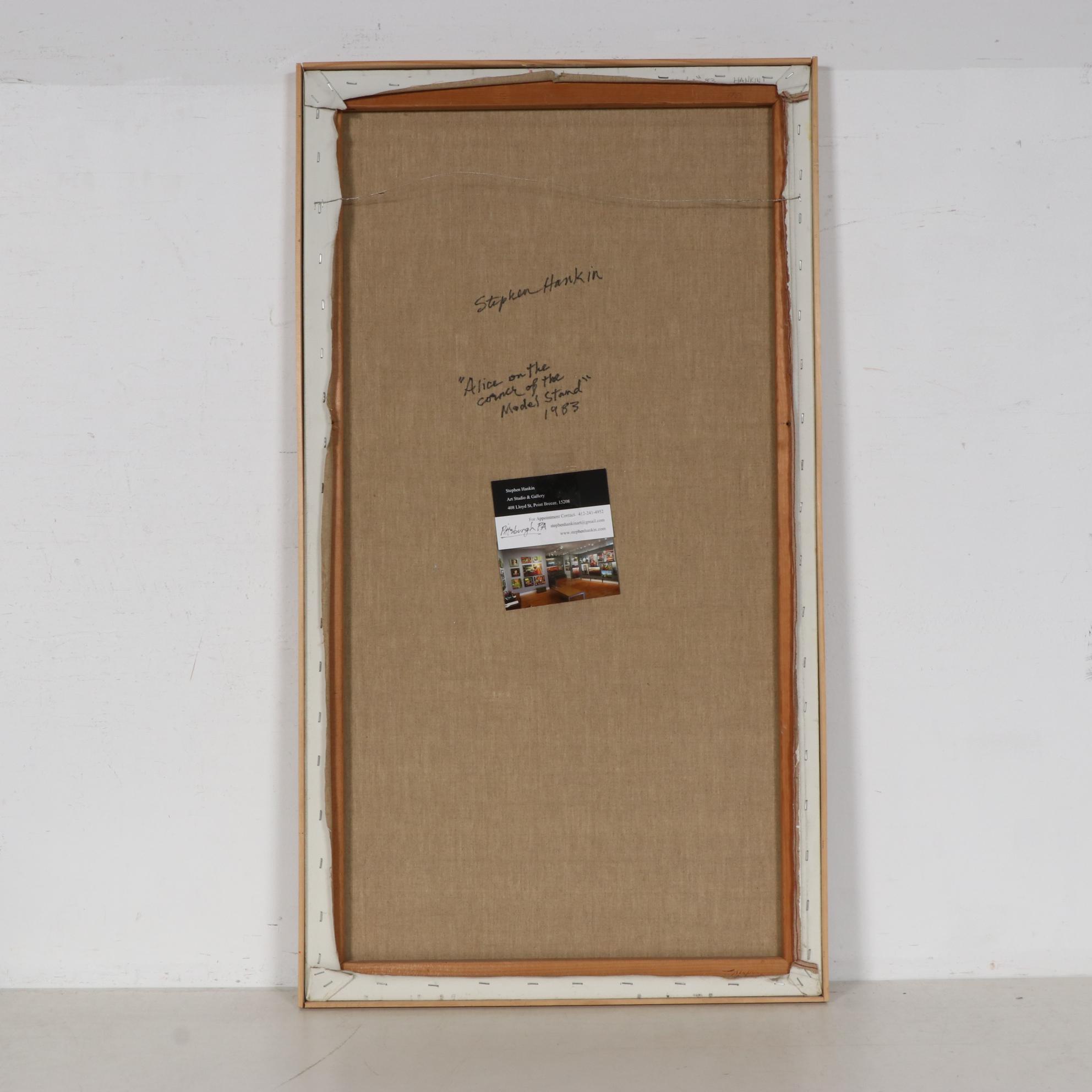 Stephen Hankin Oil Painting "Alice on the Corner of the Model Stand," 1983