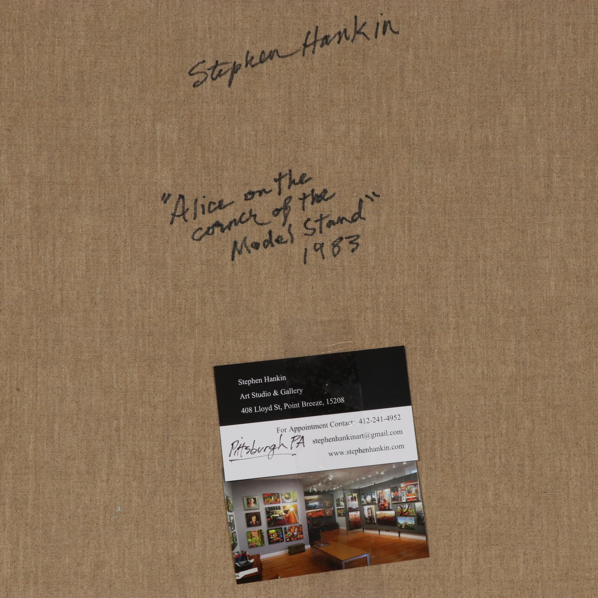 Stephen Hankin Oil Painting "Alice on the Corner of the Model Stand," 1983