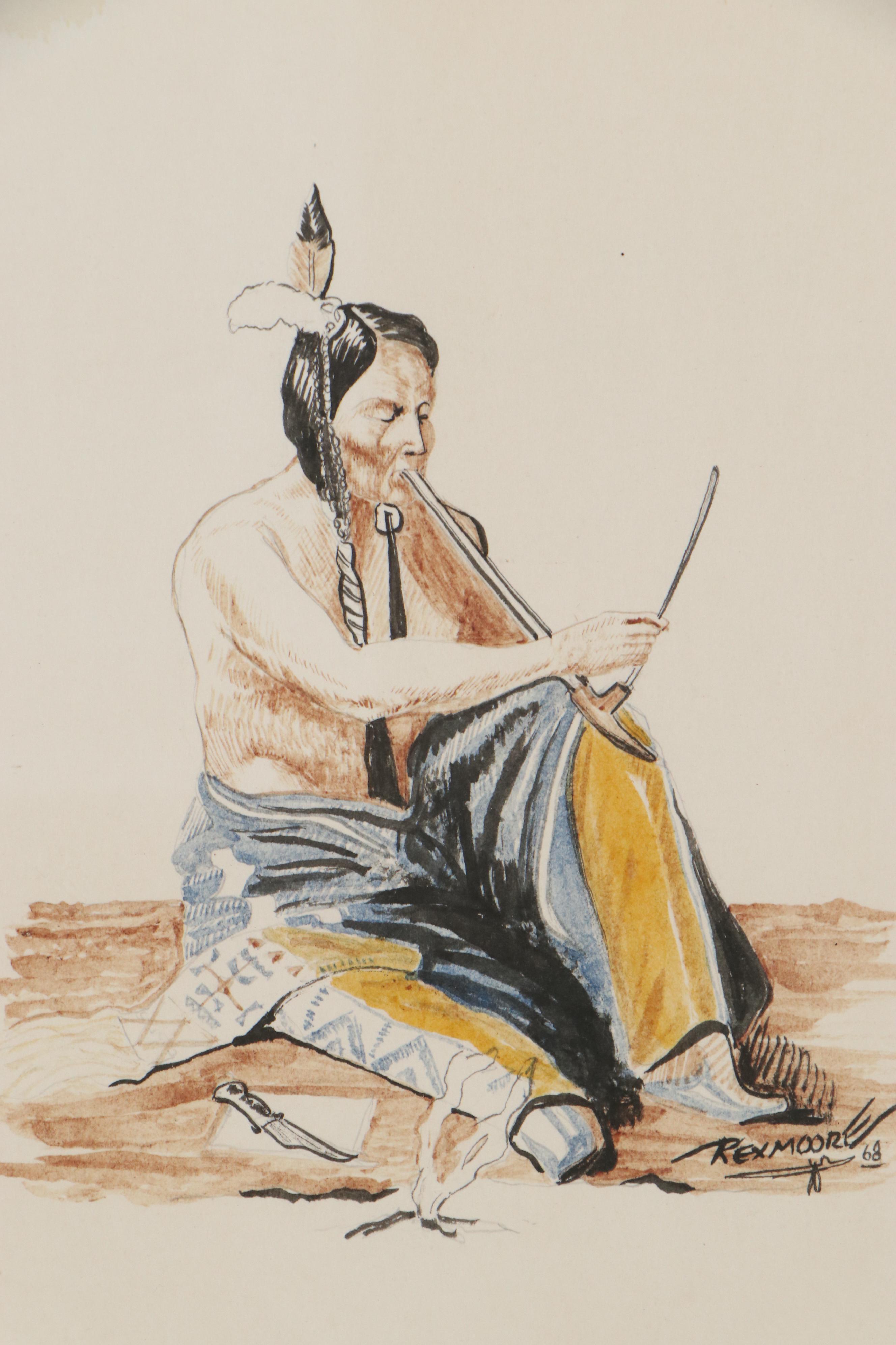 Rex Moore Watercolor Portrait, 1968