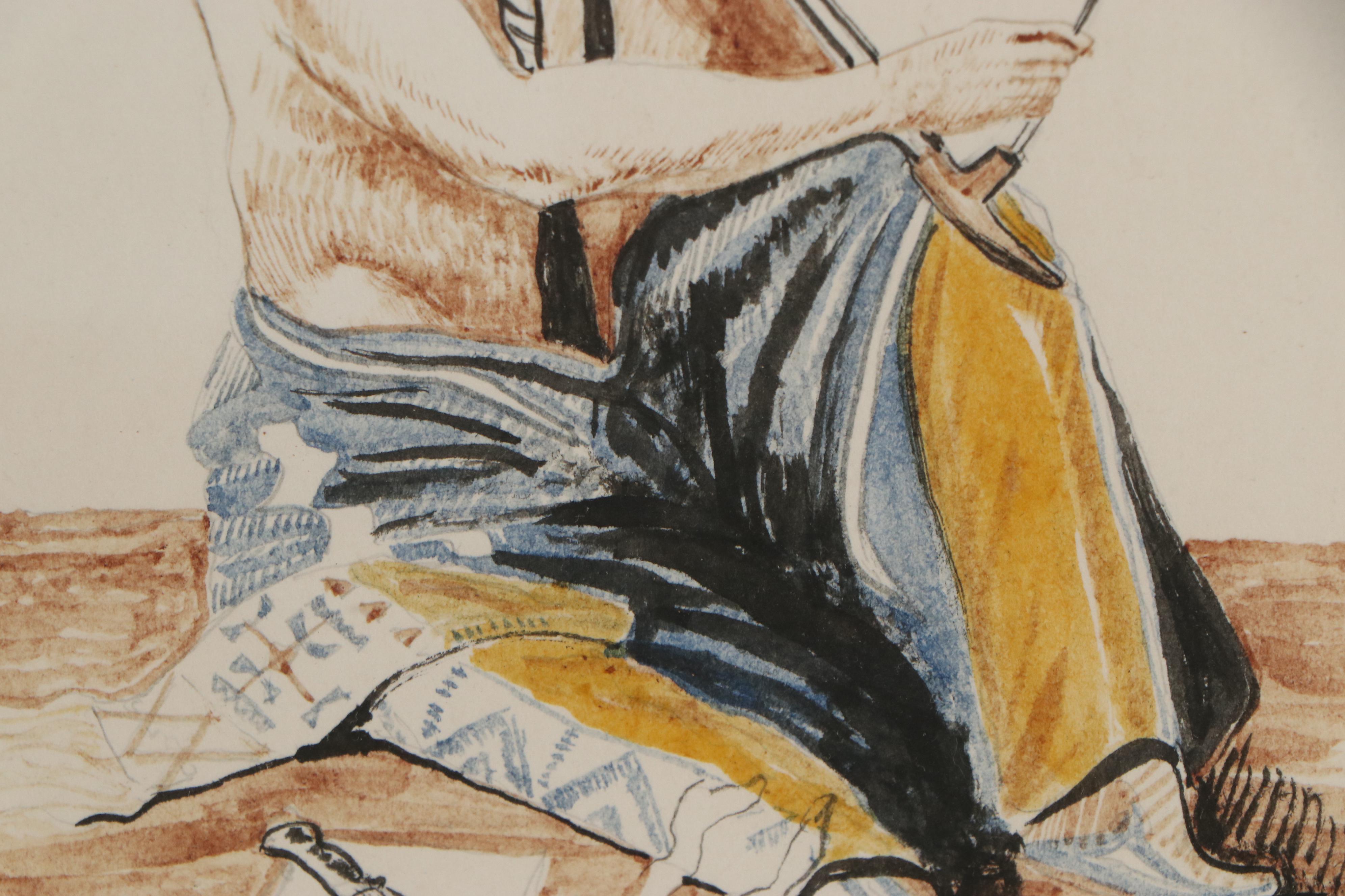 Rex Moore Watercolor Portrait, 1968