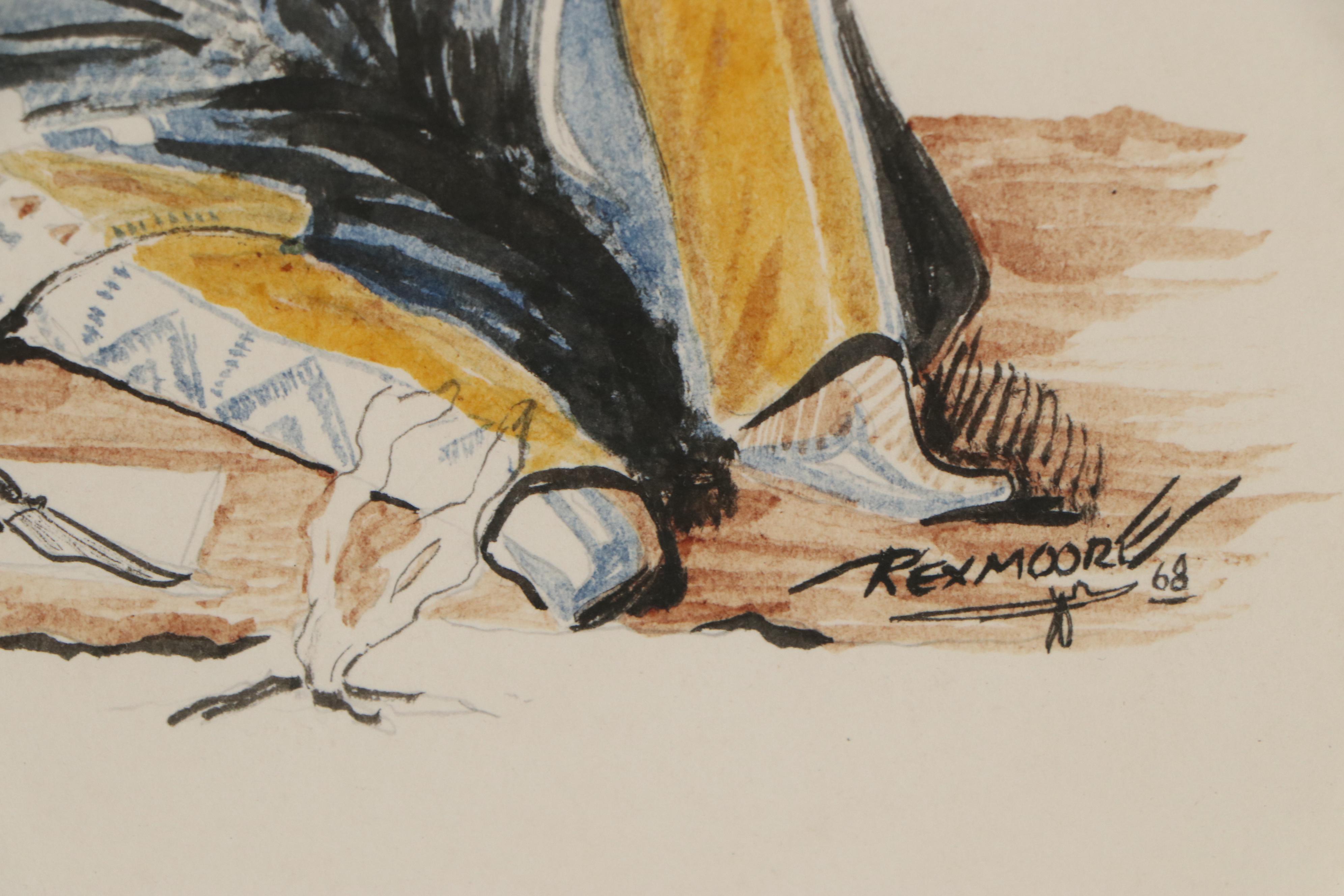 Rex Moore Watercolor Portrait, 1968