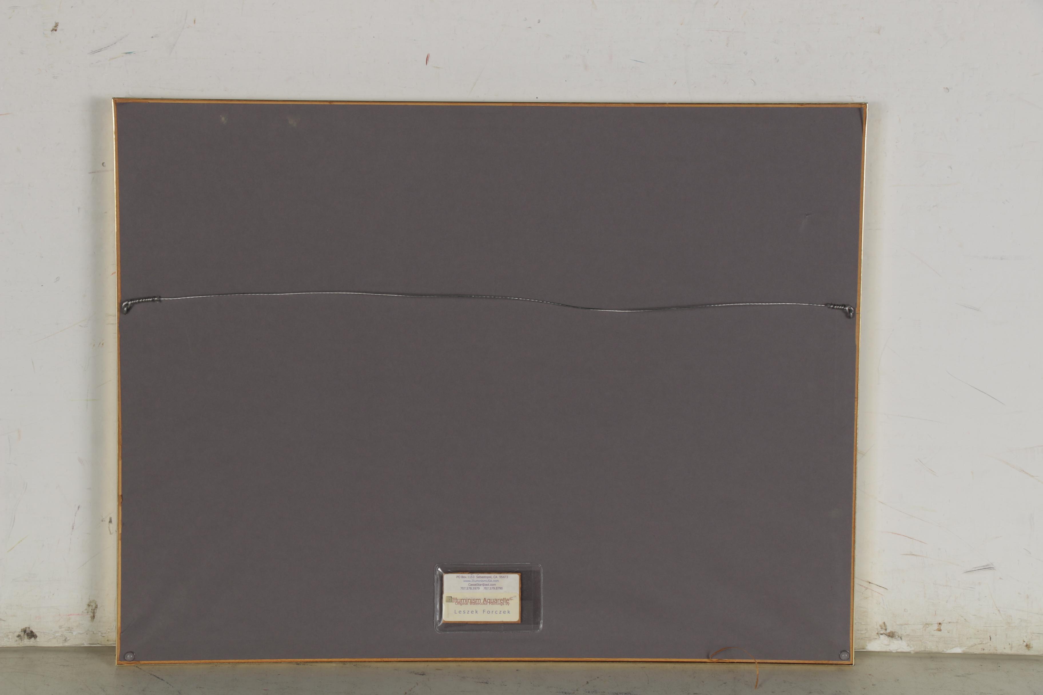 Leszek Forczek Illuminist Watercolor Painting, Late 20th Century