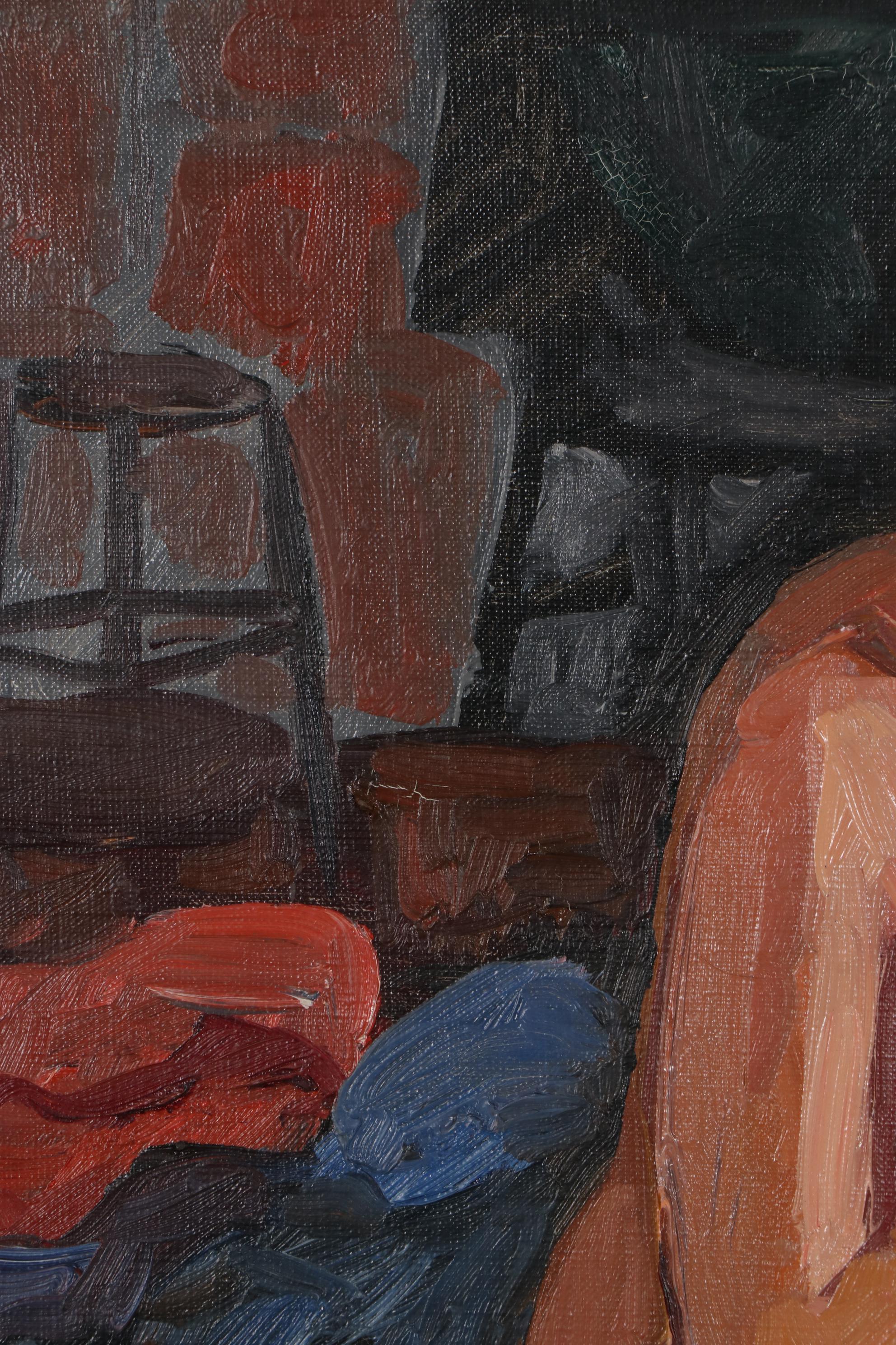 Stephen Hankin Oil Painting "Model Resting," 1985