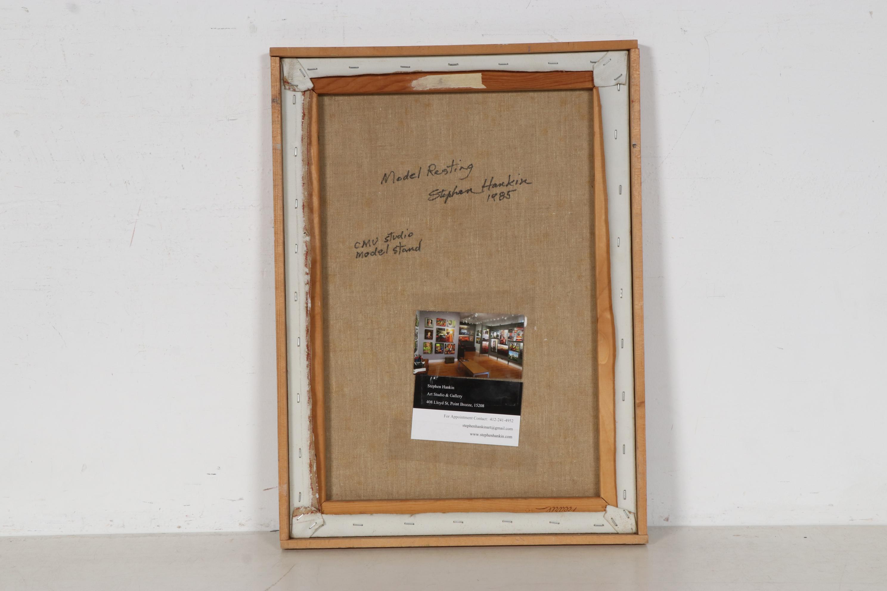 Stephen Hankin Oil Painting "Model Resting," 1985