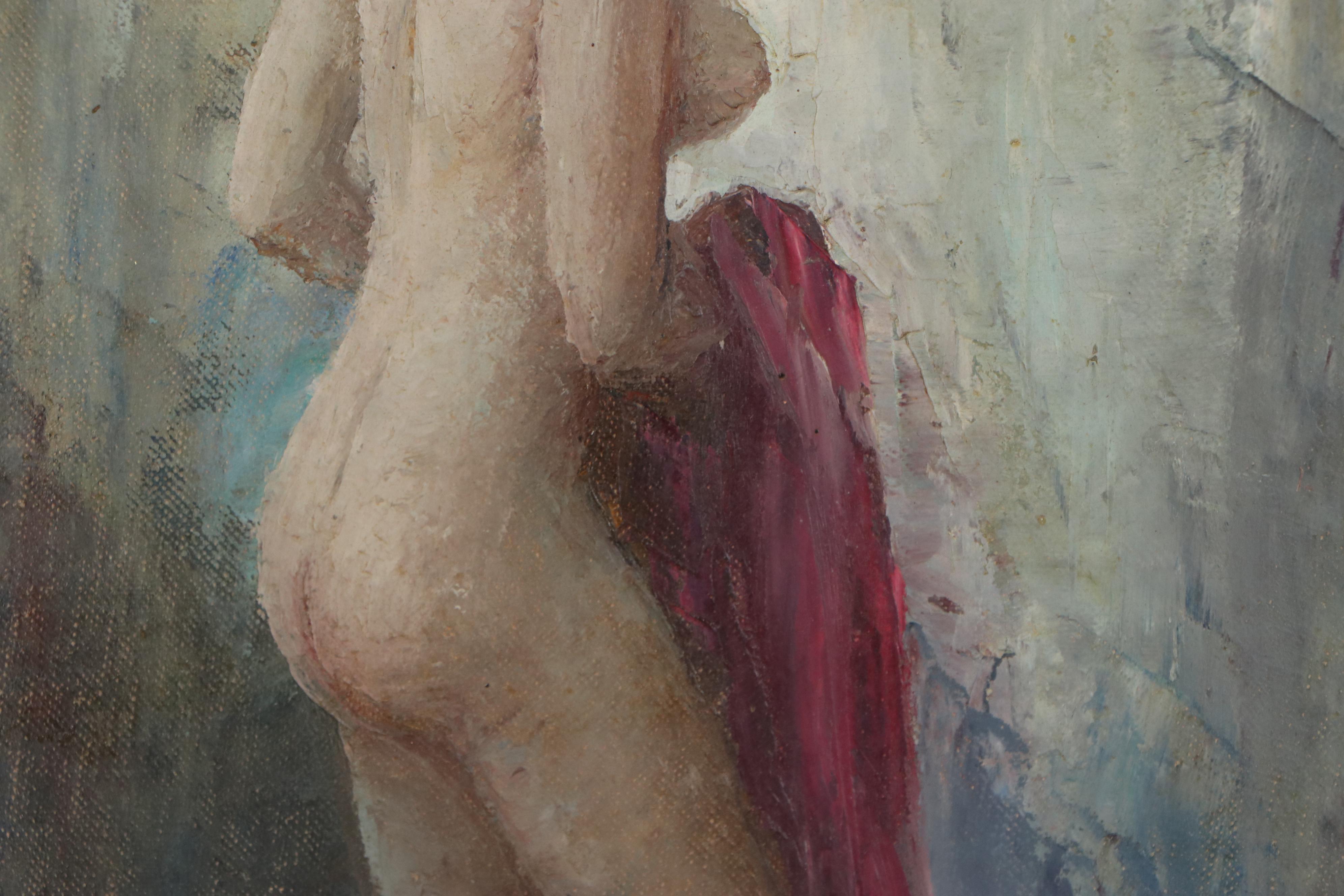 Roy Keister Female Nude Oil Painting, Mid-20th Century