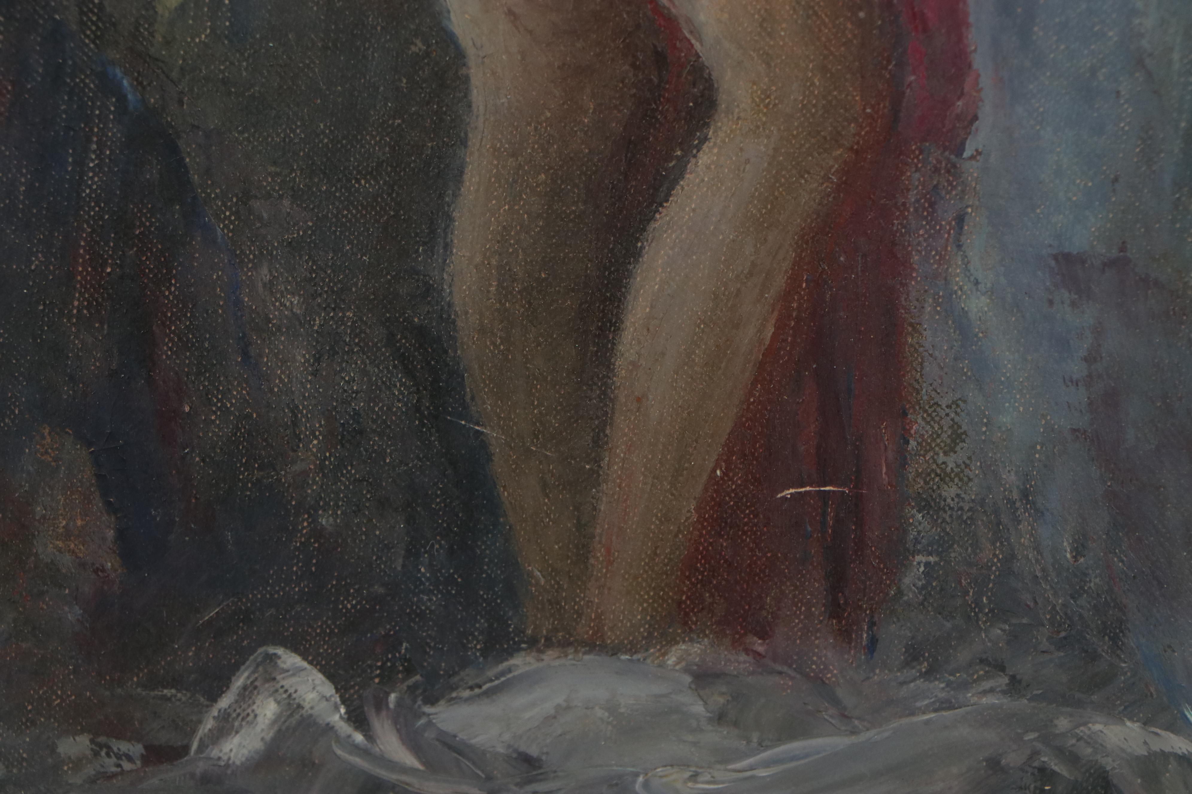 Roy Keister Female Nude Oil Painting, Mid-20th Century