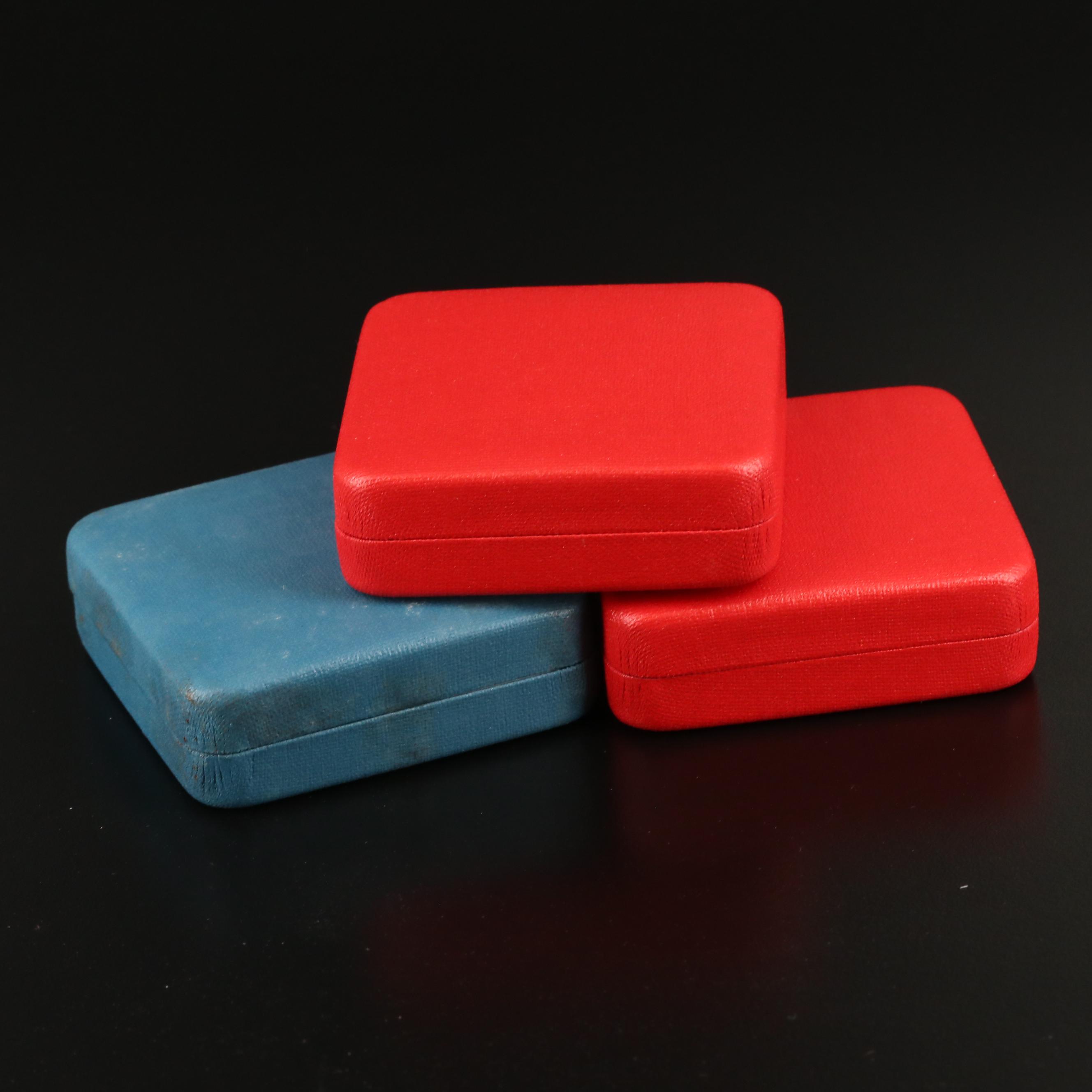 Three British Silver Proof Piedfort 1-Pound Coins