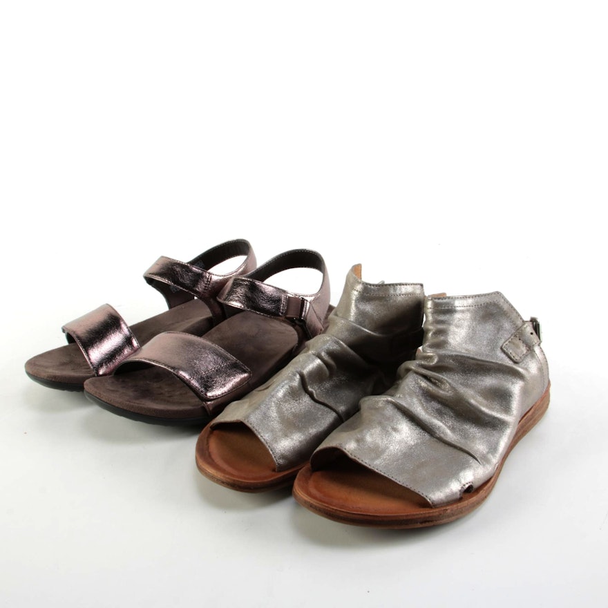Miz Mooz and Vionic Metallic Sandals