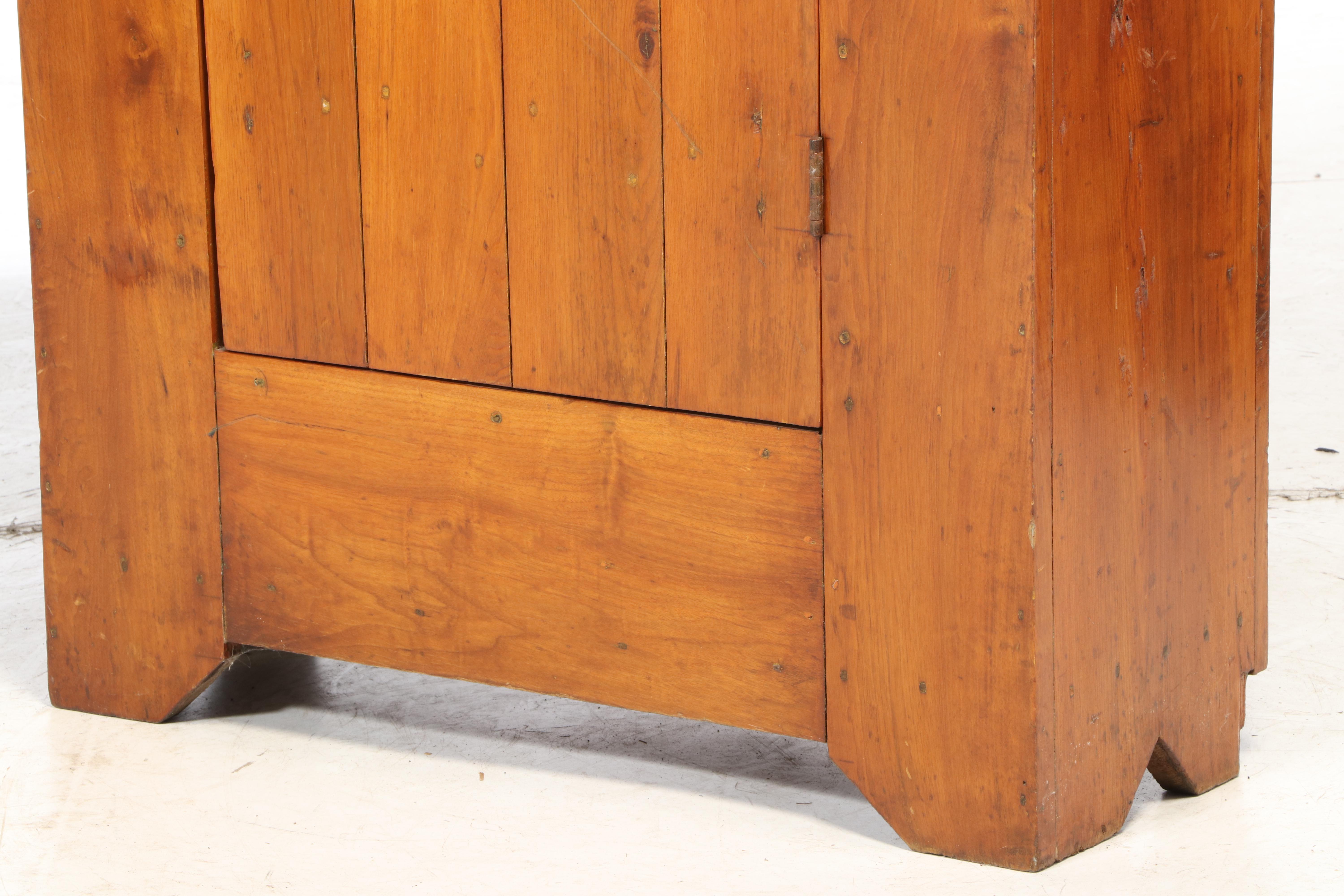 American Primitive Walnut Flat-Wall Cupboard, 19th Century