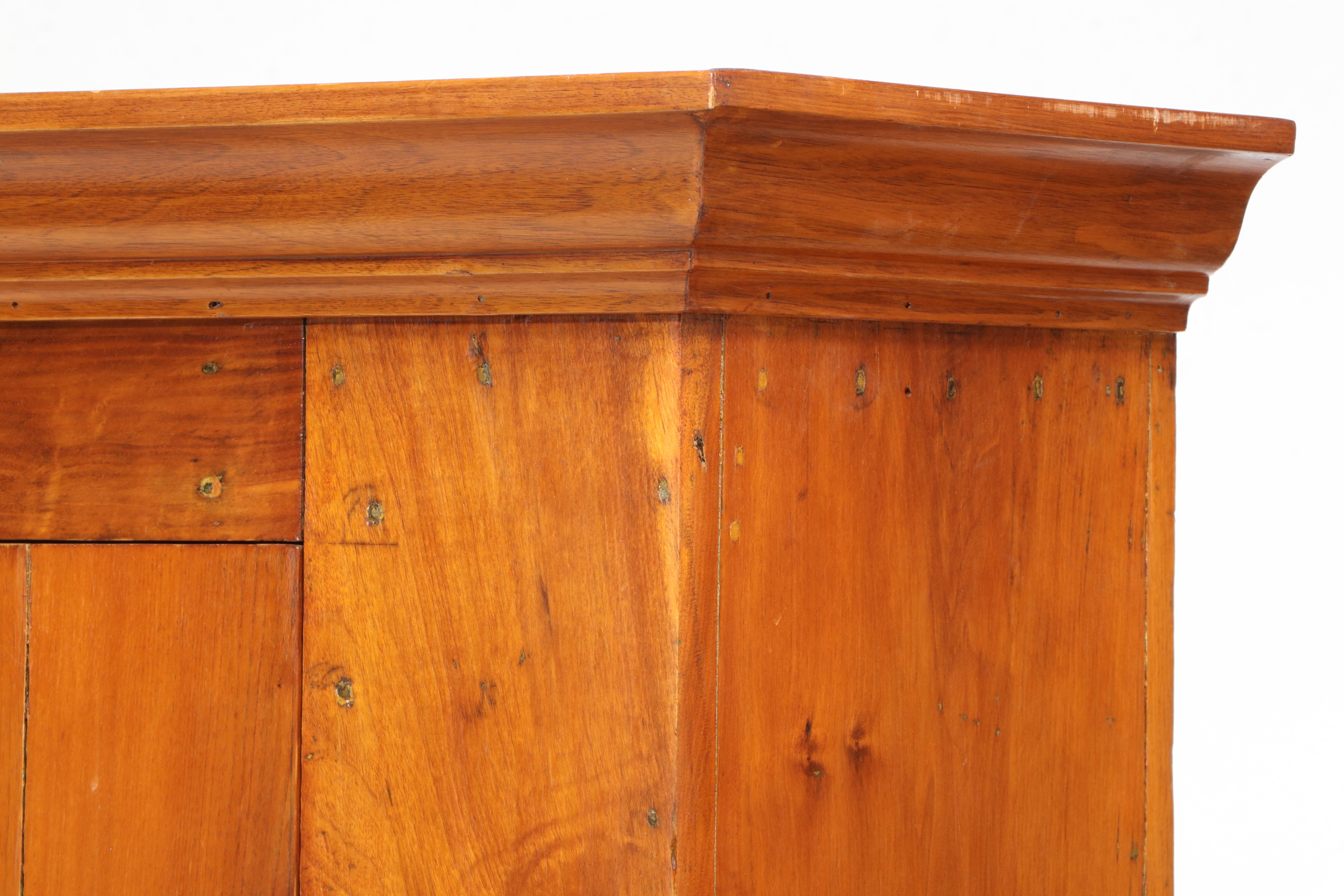 American Primitive Walnut Flat-Wall Cupboard, 19th Century