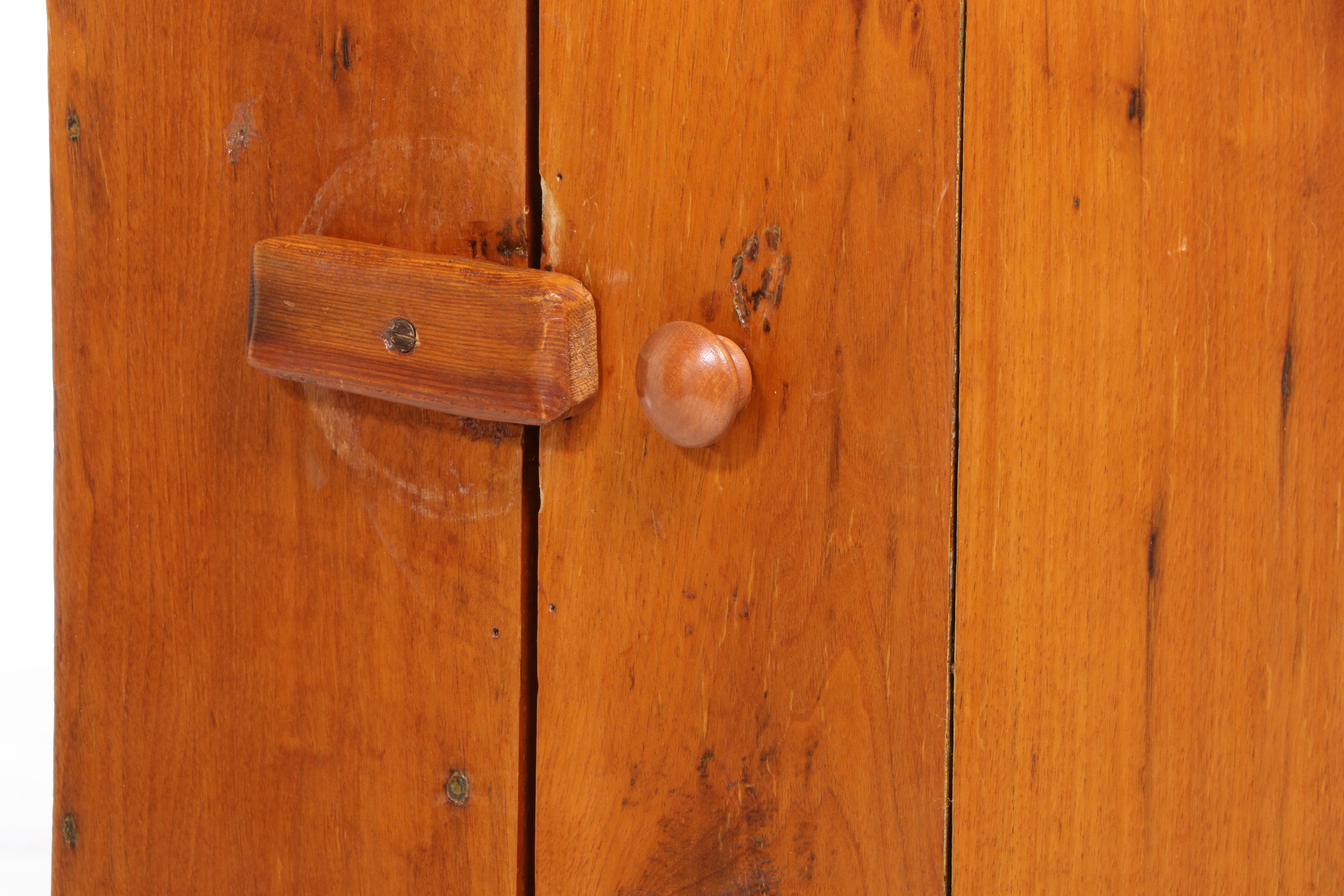 American Primitive Walnut Flat-Wall Cupboard, 19th Century