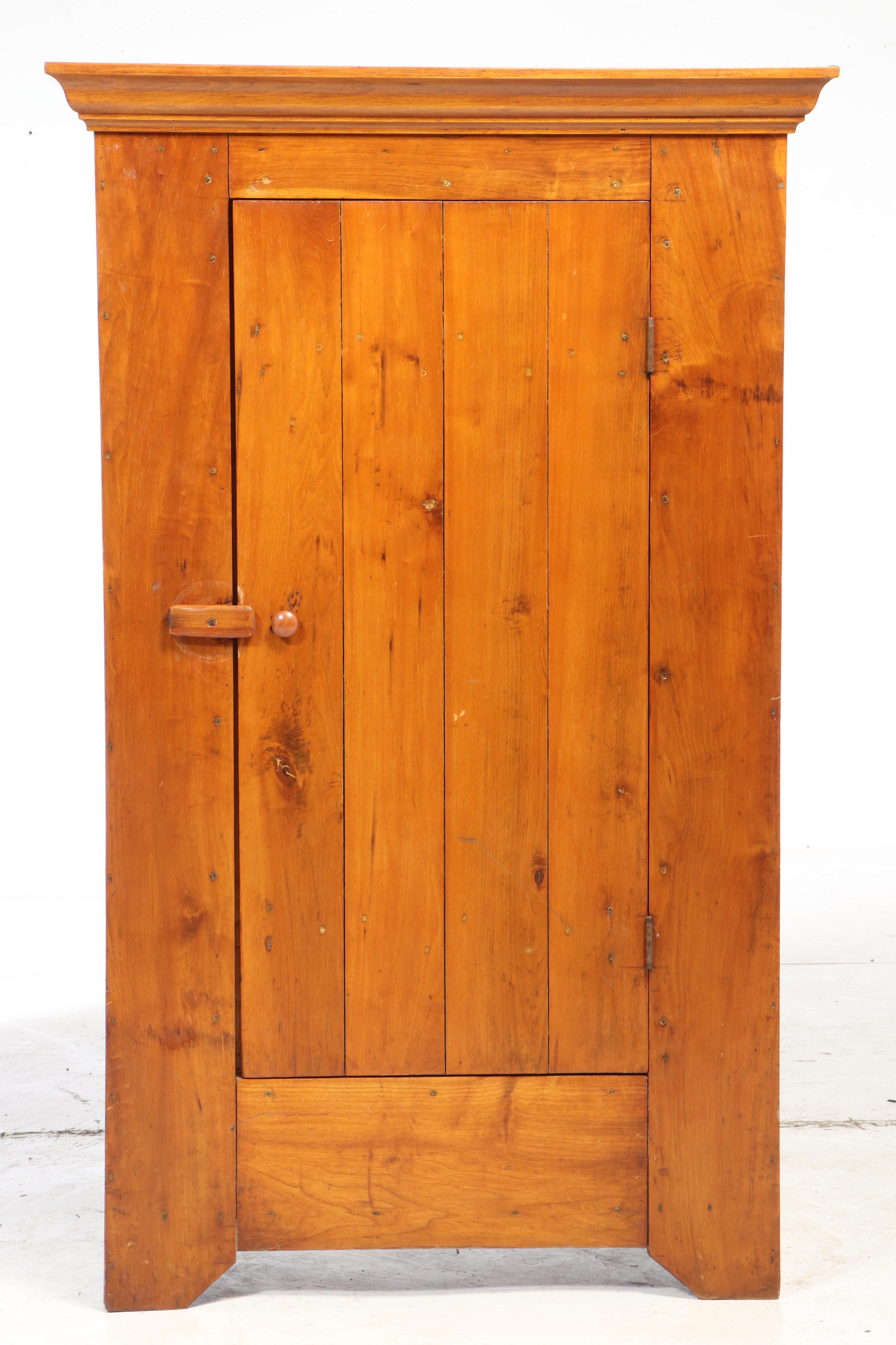 American Primitive Walnut Flat-Wall Cupboard, 19th Century