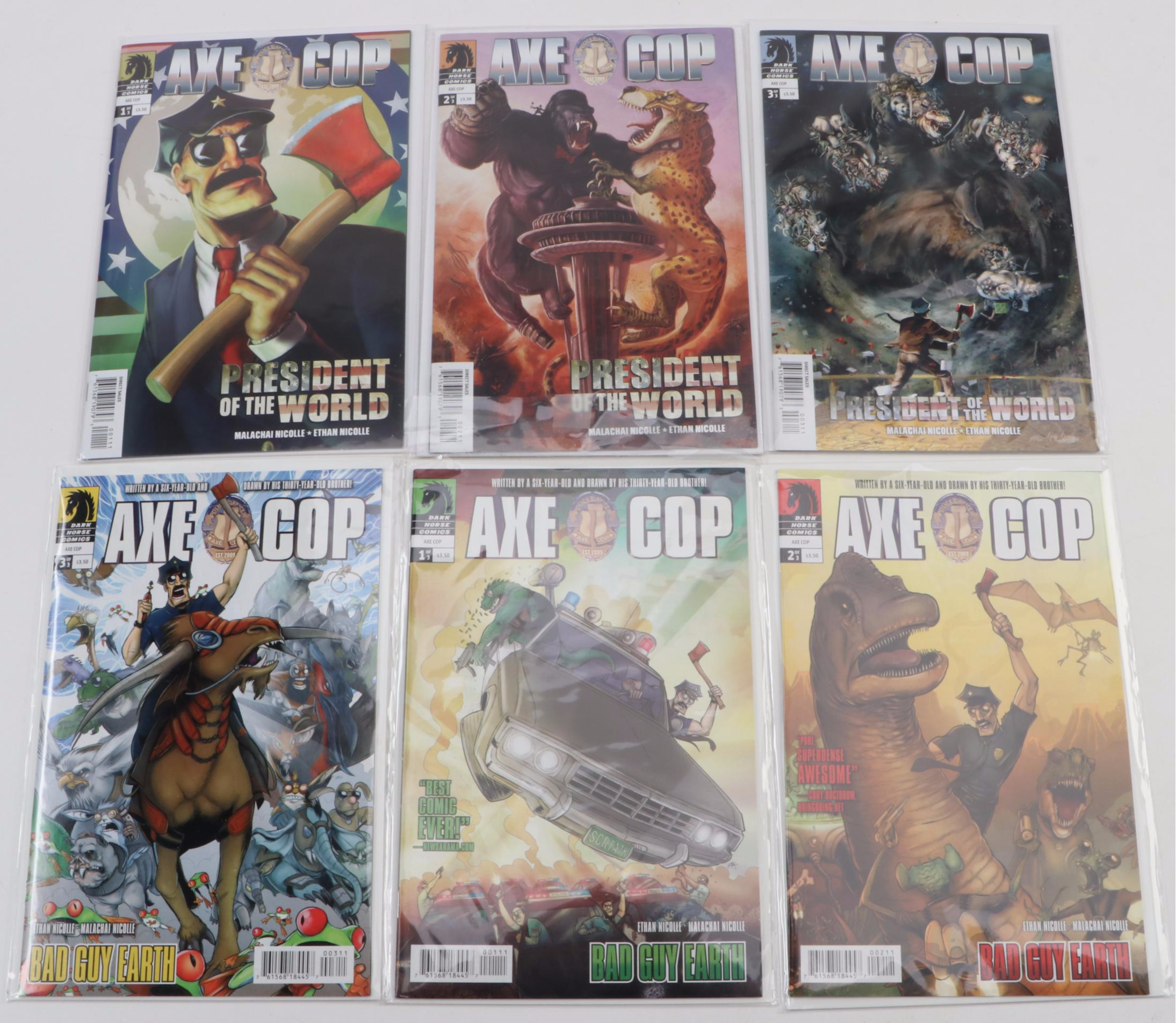 Mezco Toys "Axe Cop" Action Figures and Comic Books