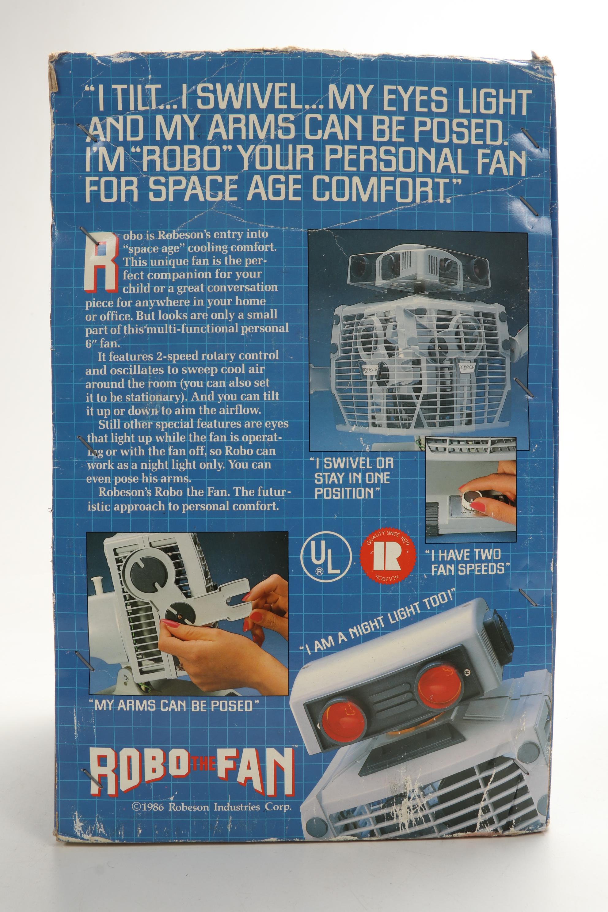 Pair of Robo the Fan by Robeson Table Fans, 1980s