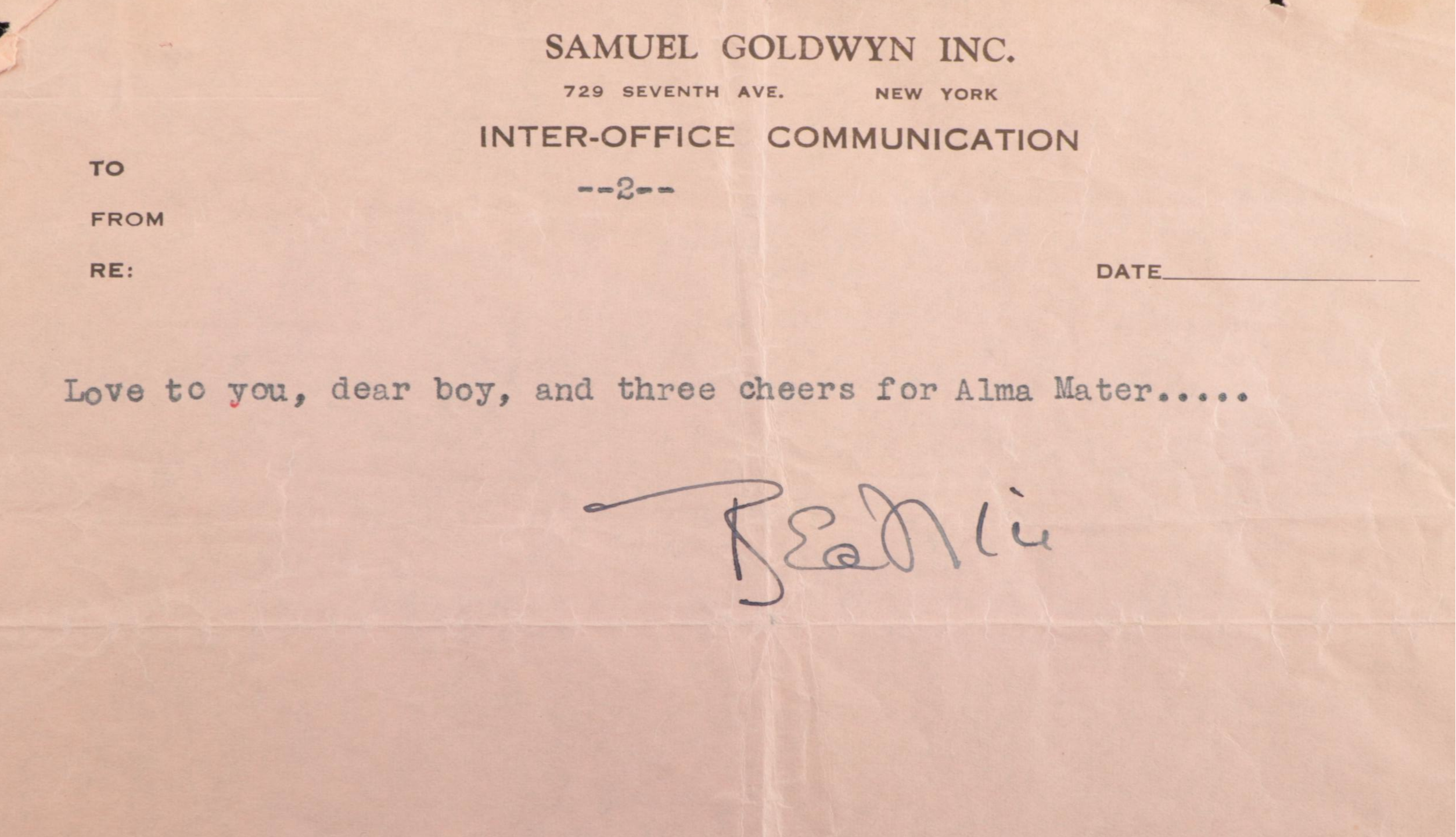 Beatrice Kaufman Letters to Samuel Marx, 1930s