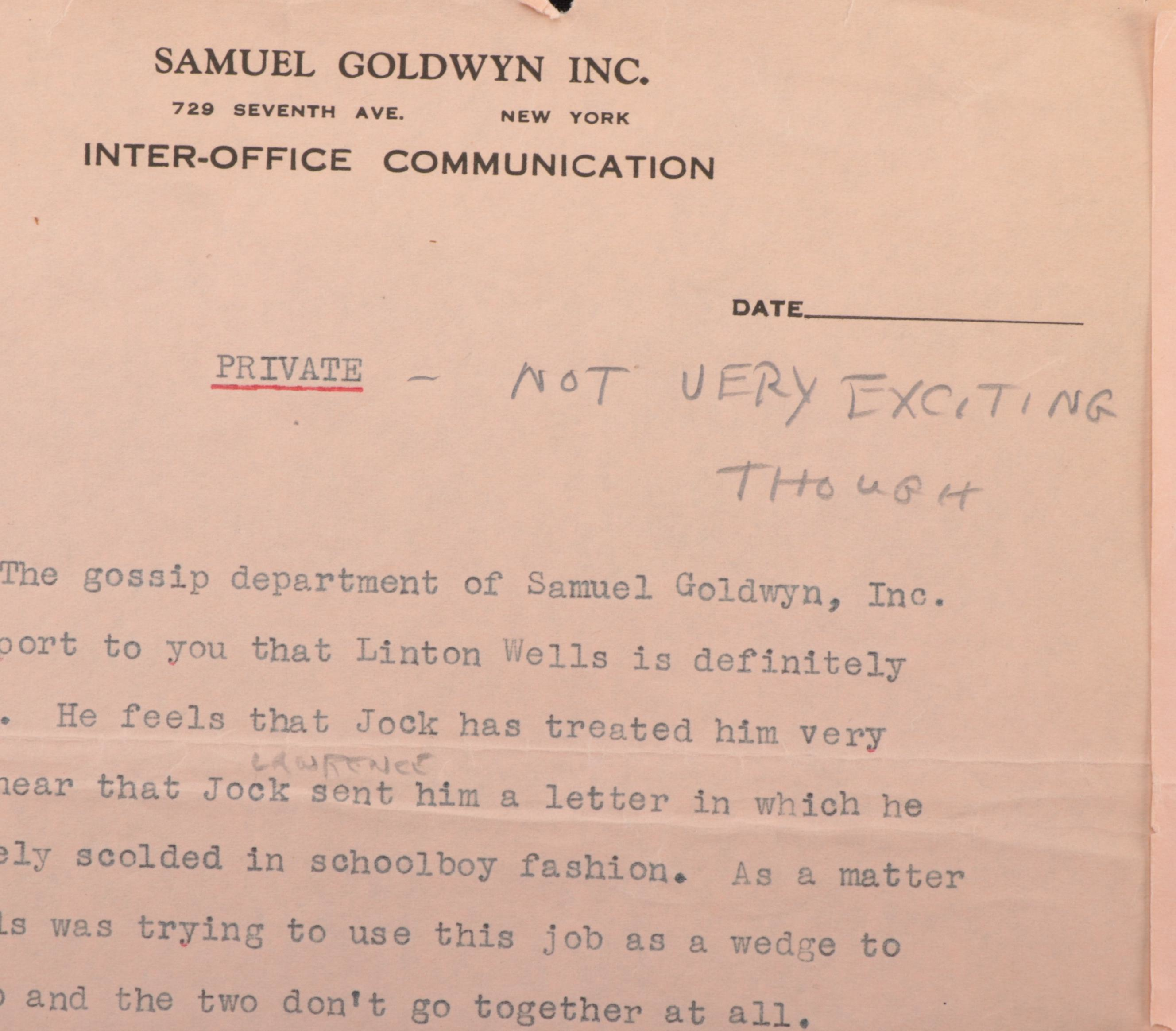 Beatrice Kaufman Letters to Samuel Marx, 1930s