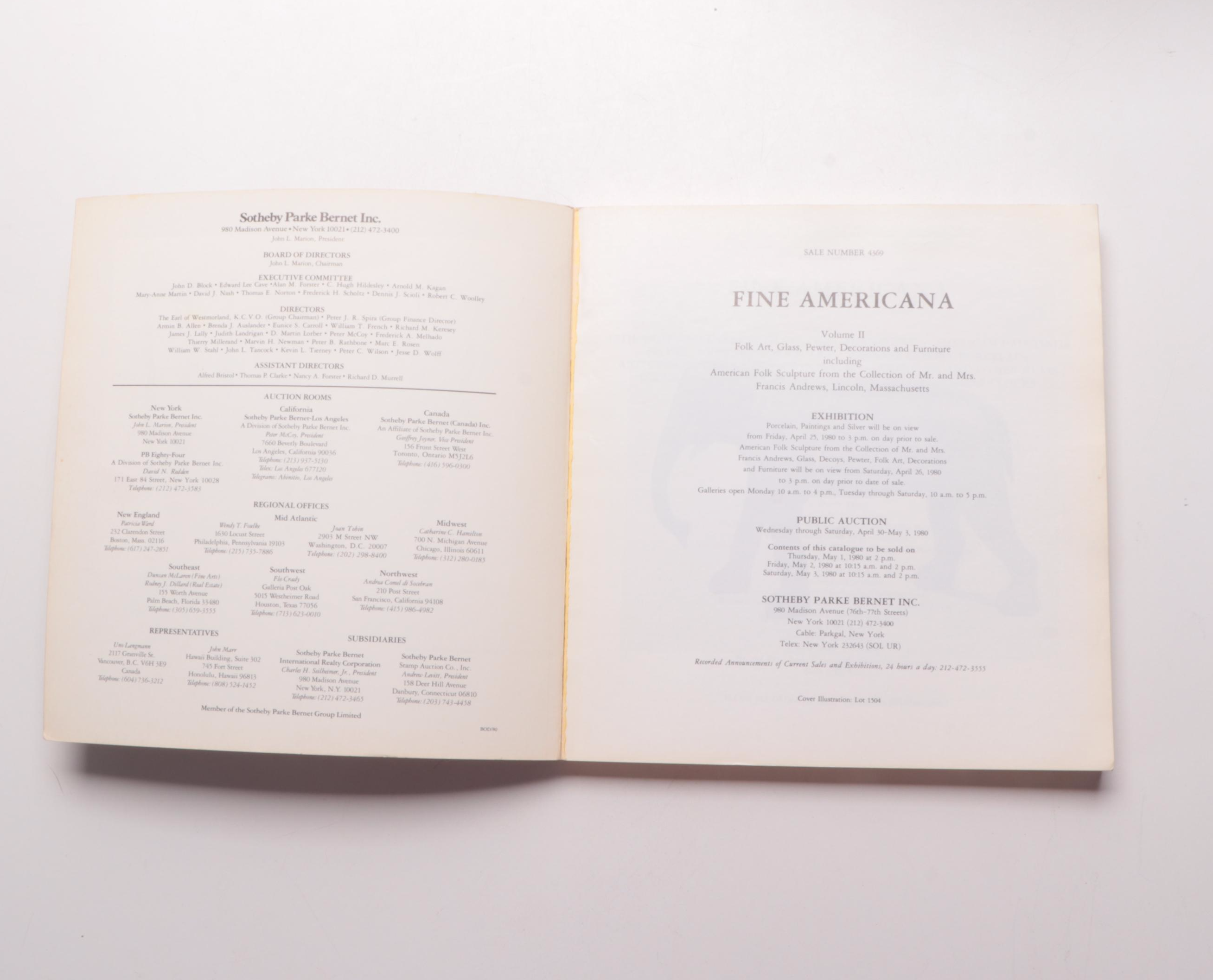 Sotheby's and Christie's Catalogs of Americana, Decorative Art, and More