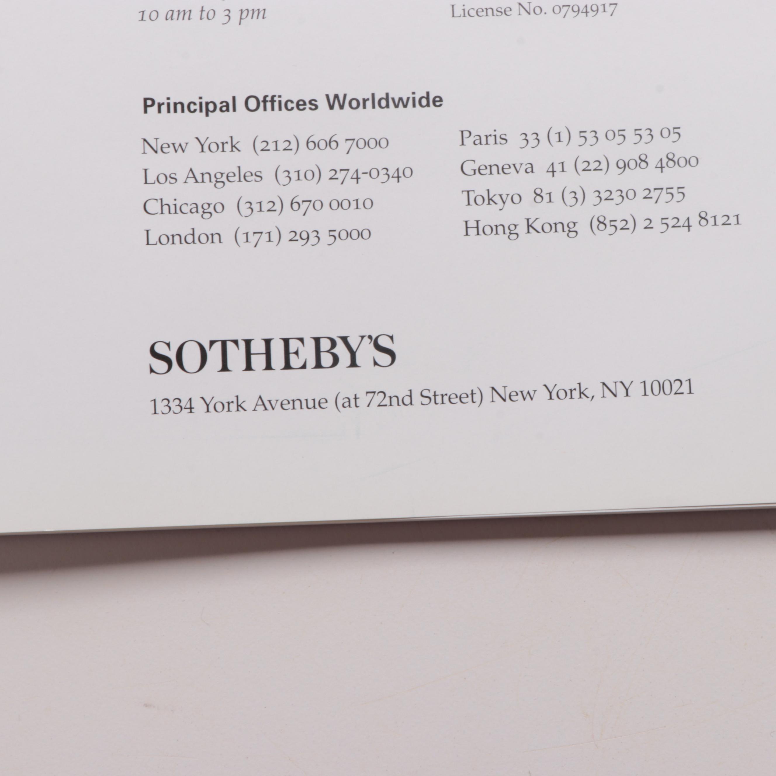 Sotheby's and Christie's Catalogs of Americana, Decorative Art, and More