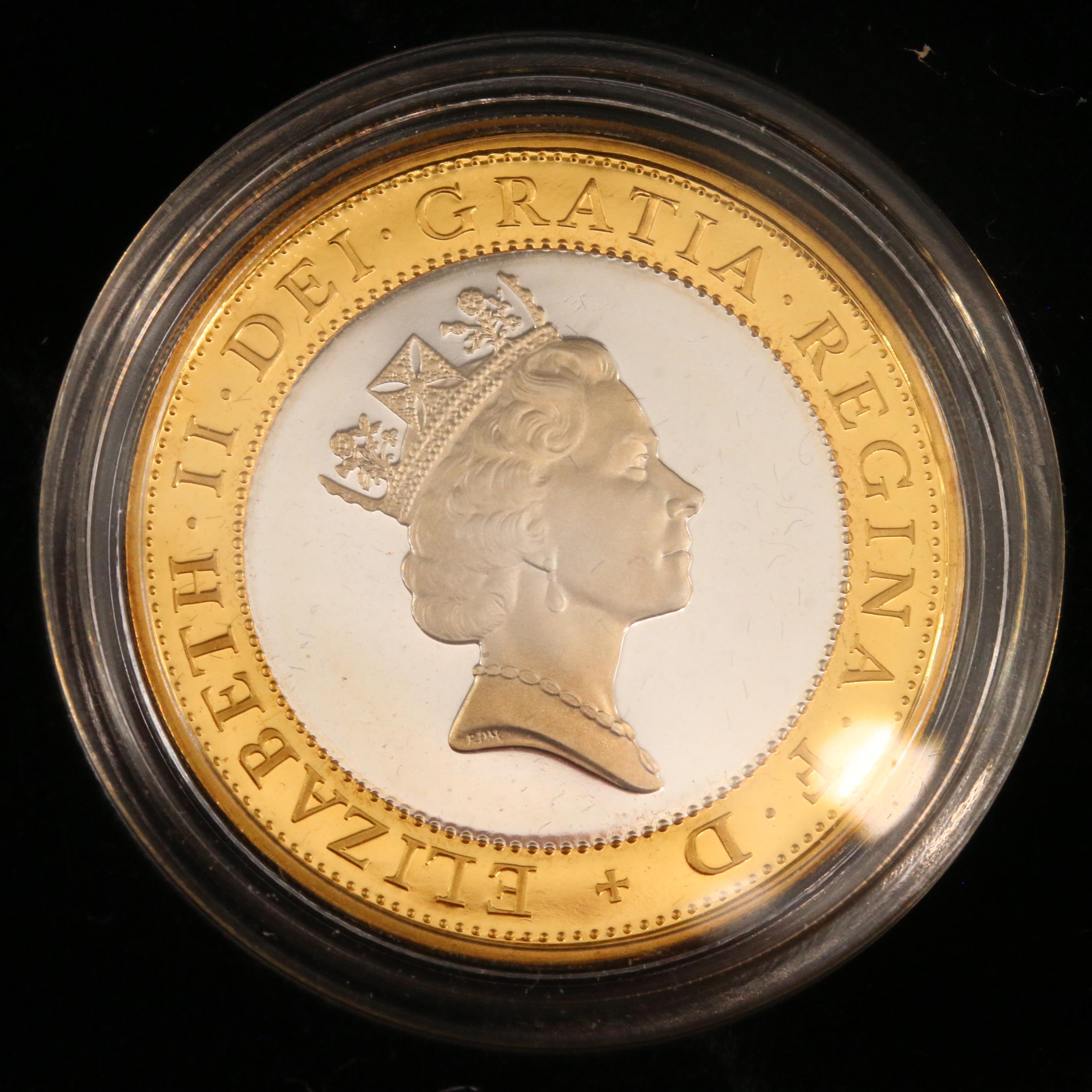 Two British Silver Proof 2-Pound Coins, 1997–1998