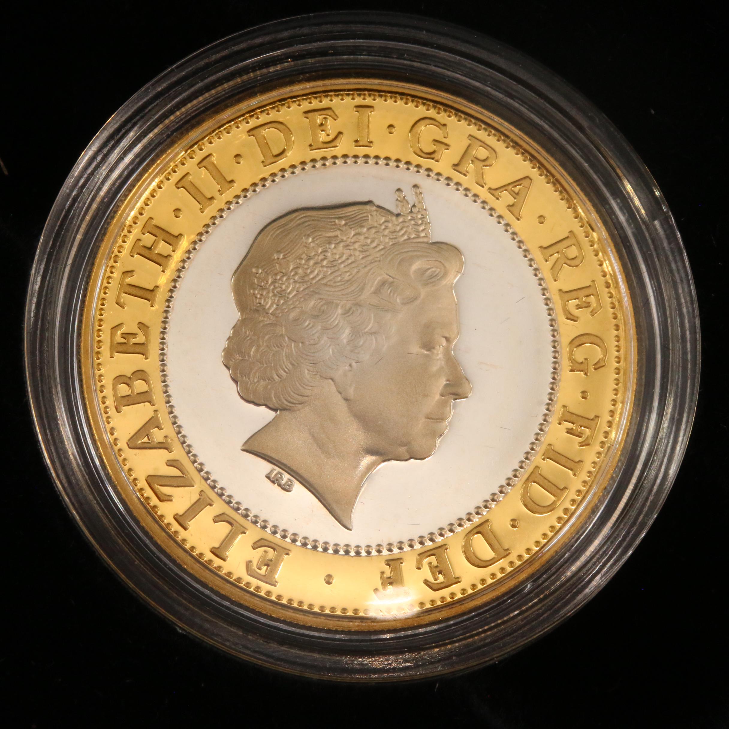 Two British Silver Proof 2-Pound Coins, 1997–1998