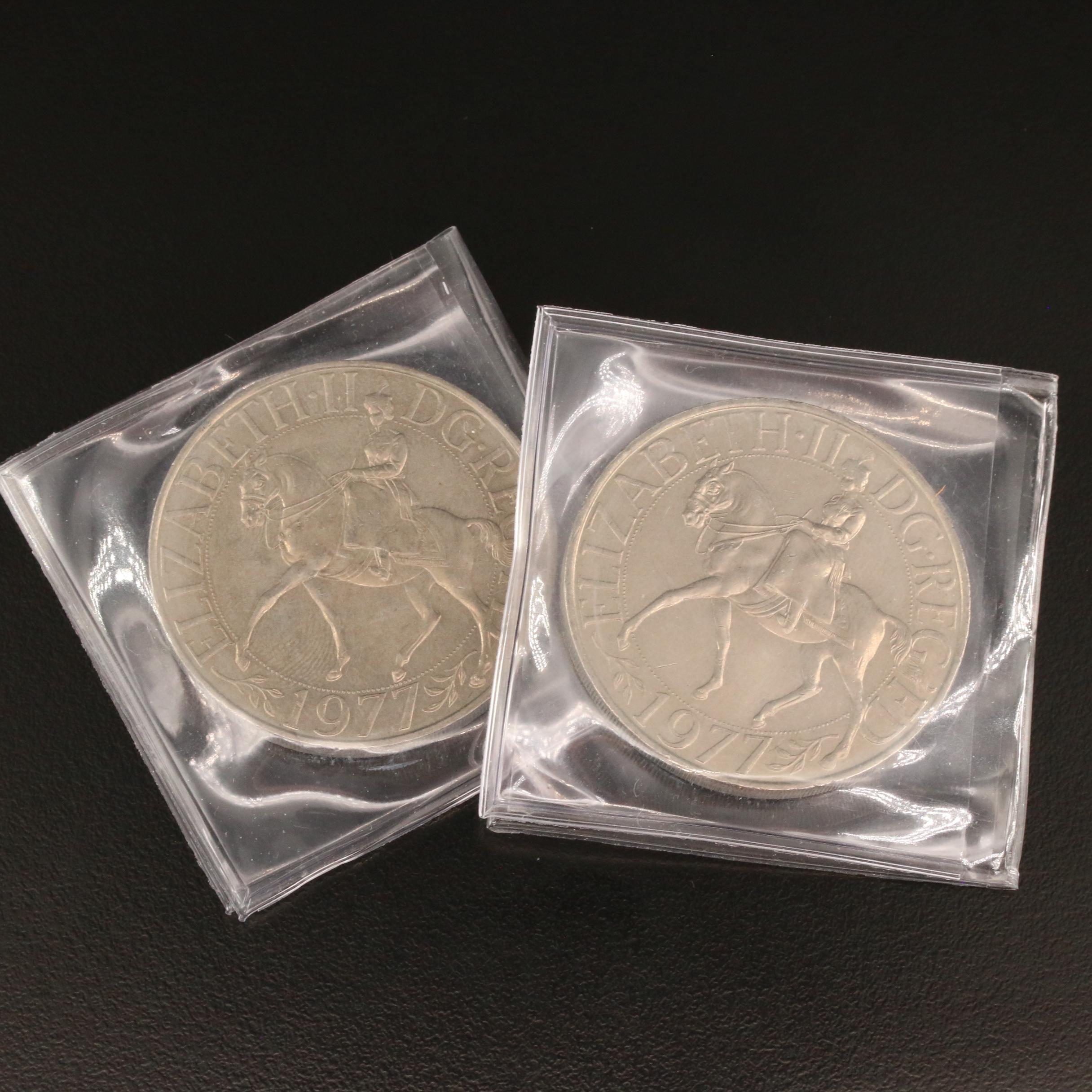 1977 25 Pence Queen Elizabeth II Silver Jubilee Commemorative Coin