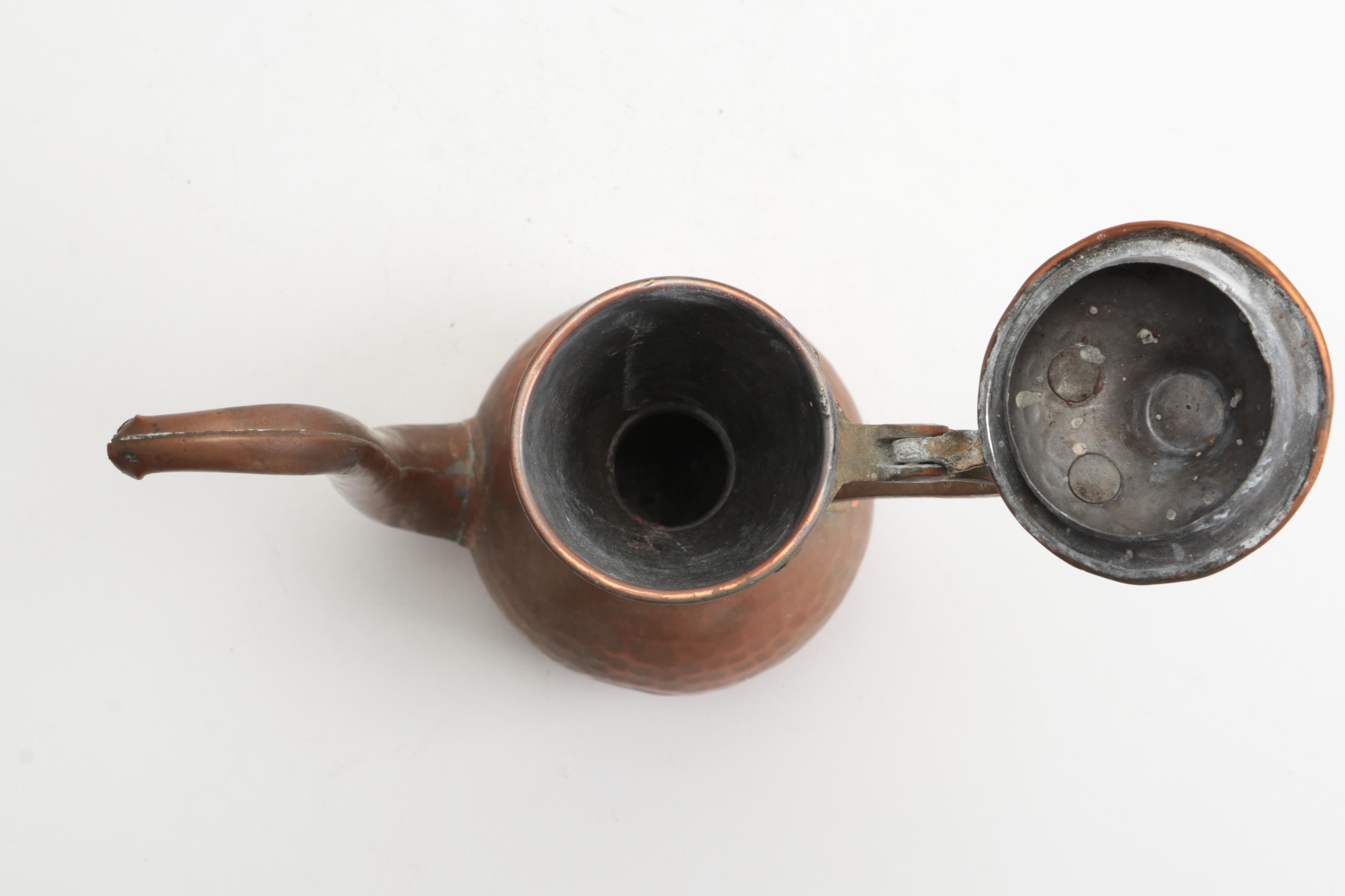 Hammered Copper Turkish Coffee Set with Tray