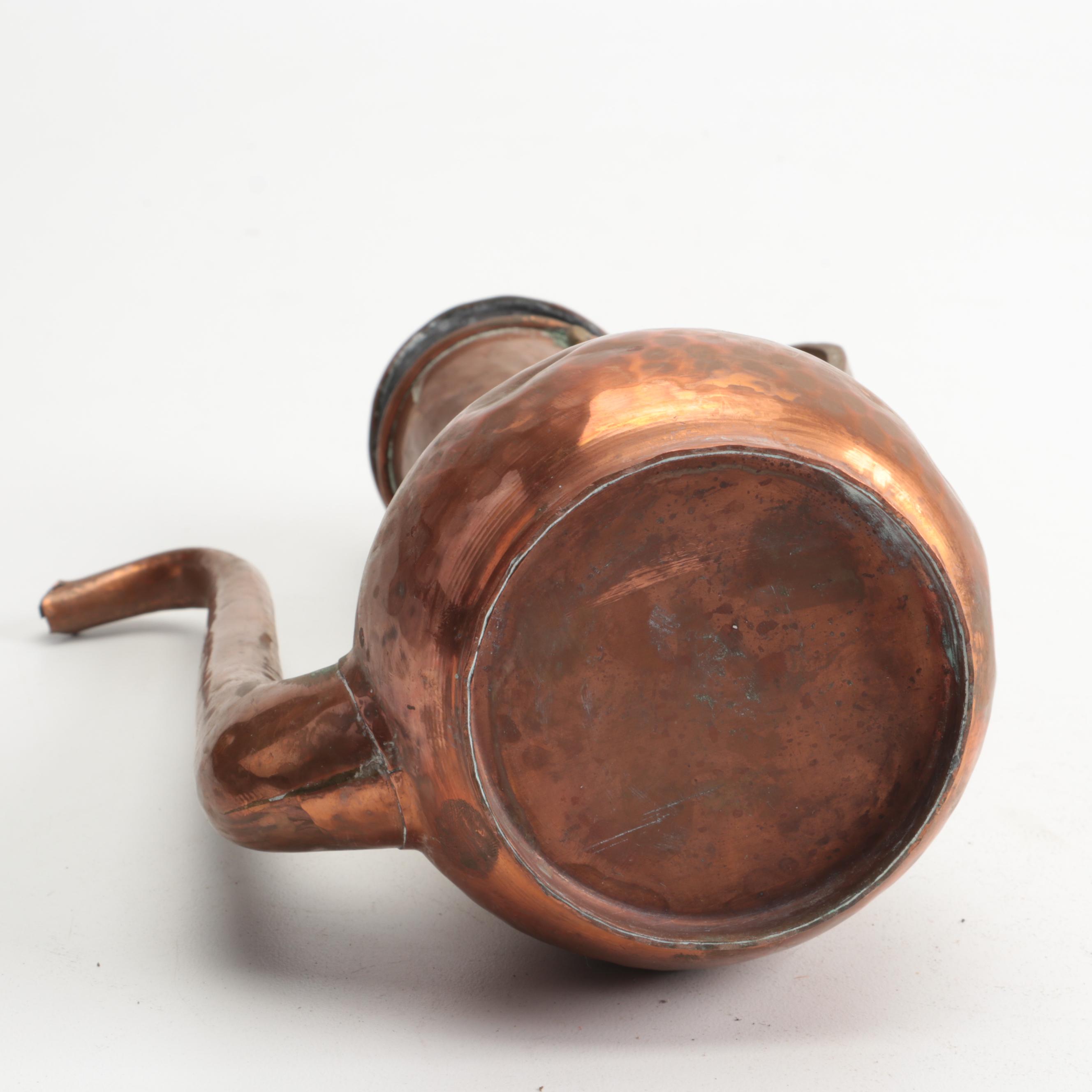 Hammered Copper Turkish Coffee Set with Tray